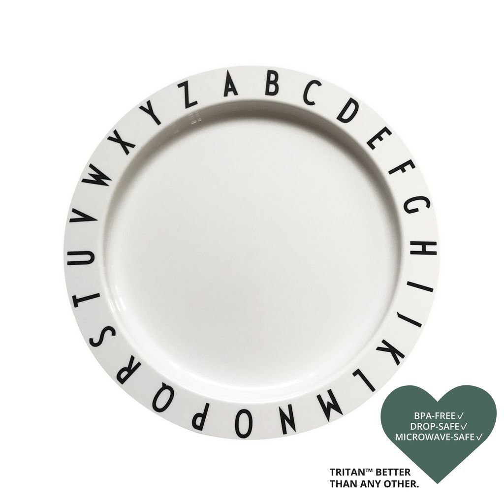 Design Letters Eat & Learn Plate Tritan, White