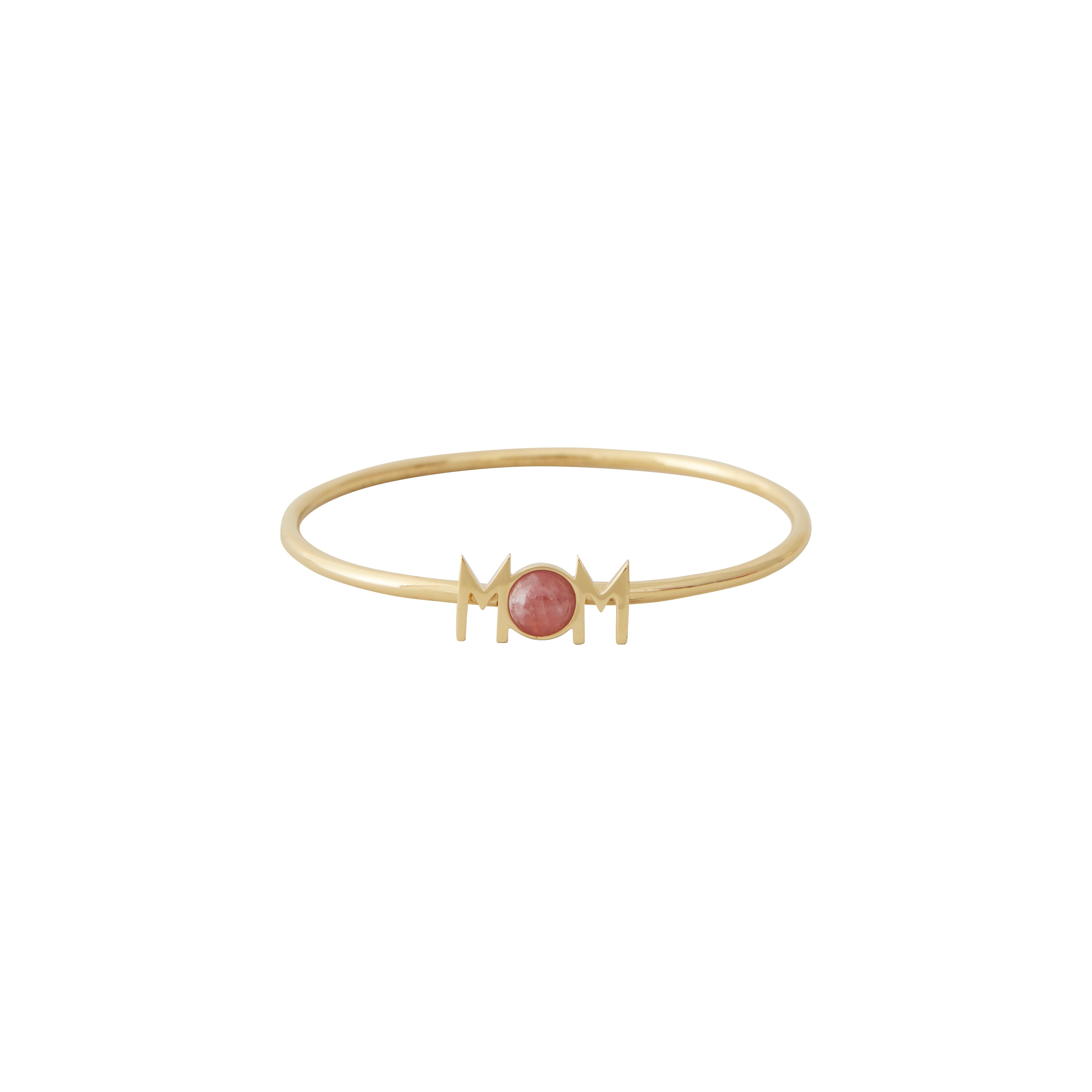 [product_category]-Design Letters Great Mom Bangle 18k Gold Plated, Red Chrosite-Design Letters-5710498190613-90502005RHCHROSITE-DES-1