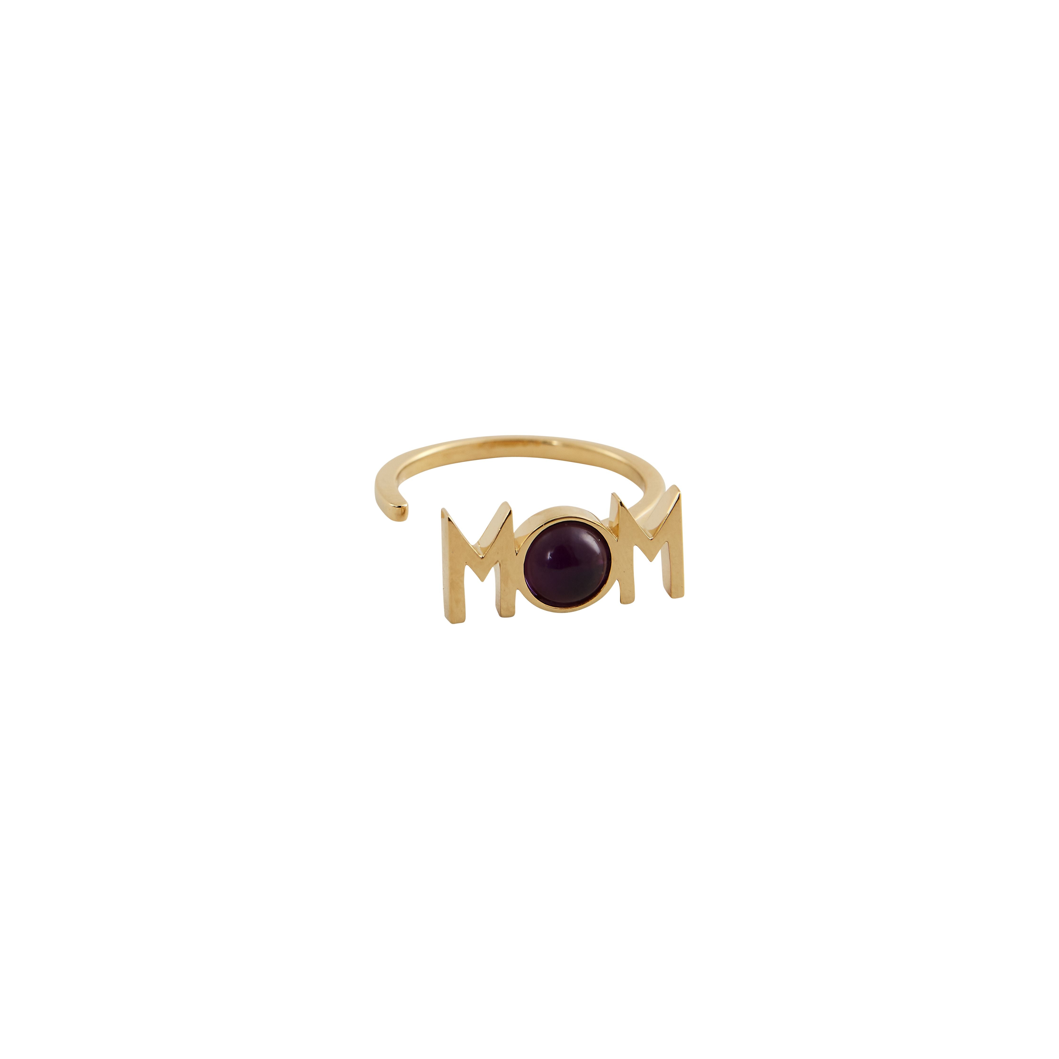 [product_category]-Design Letters Great Mom Ring 18k Gold Plated, Amethyst Violet-Design Letters-5710498190699-90602007AMETHYST-DES-1