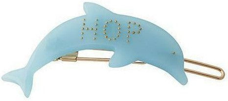 Ontwerpletters iconische haarclip, hop, blauw