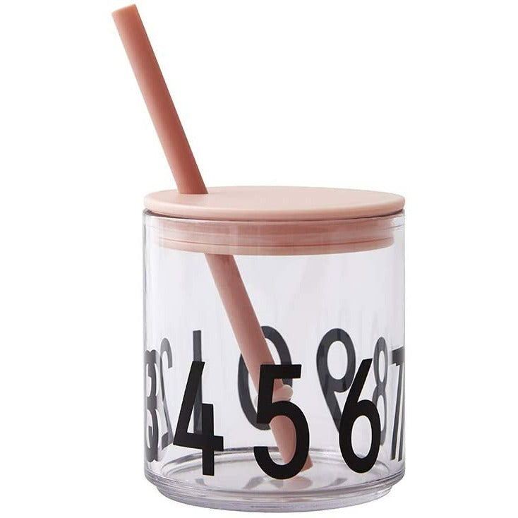 Design Letters Lid With Straw (For Tritan), Nude