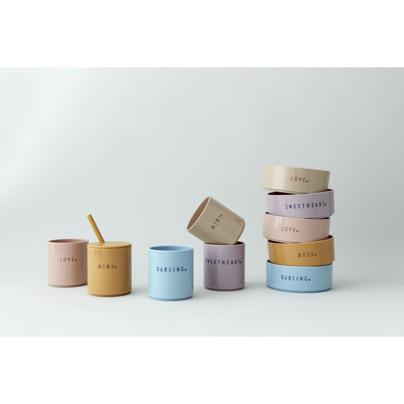 Lettres de design mini tasse préférée bleu clair, chérie