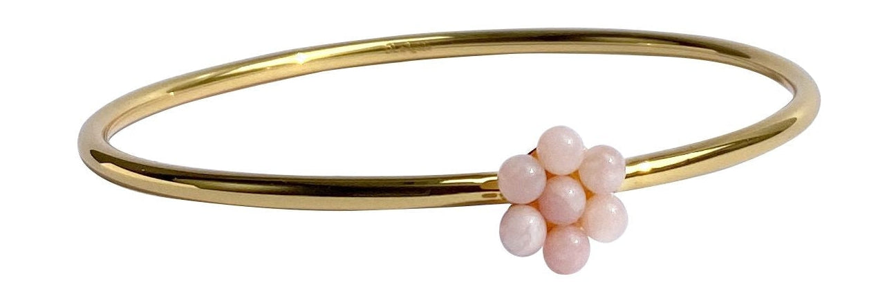 Designbokstäver myflower armband monokrom 10 mm guld, rosa