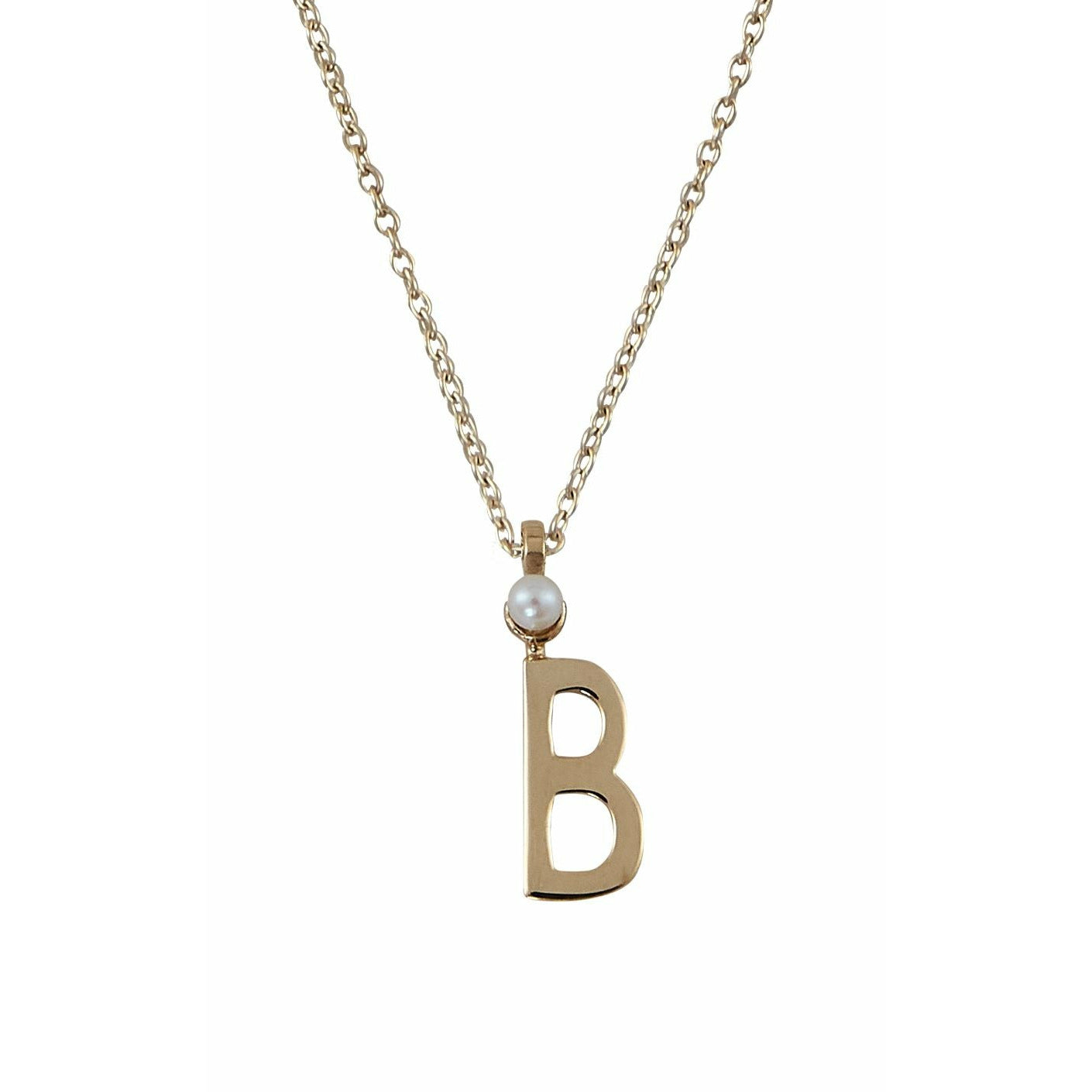 Collier de lettres de conception en or pur, b