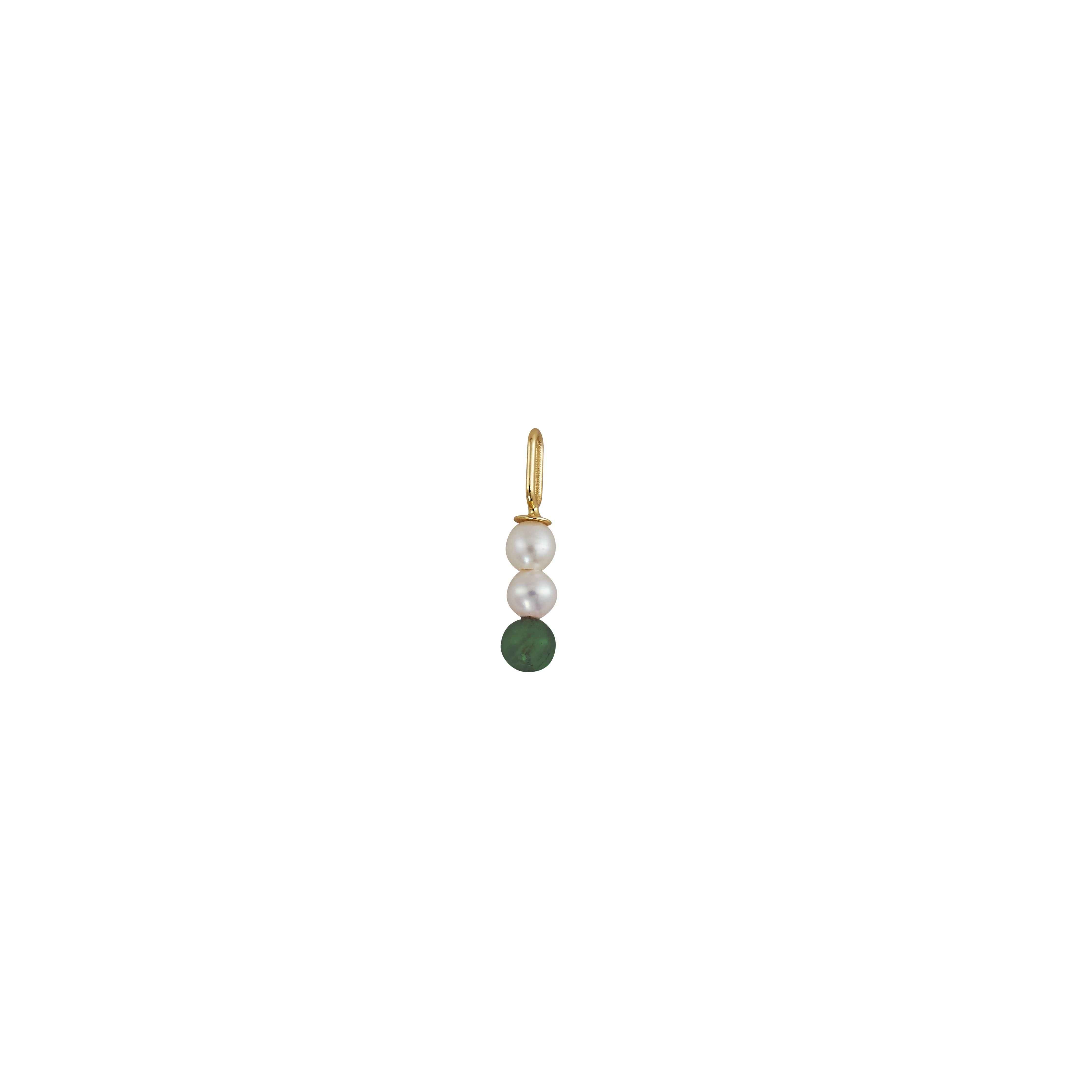 [product_category]-Design Letters Pearl Stick Charm 4 Mm Pendant Gold Plated, Malachite Green-Design Letters-5710498190279-90301002MALACHITE-DES-1