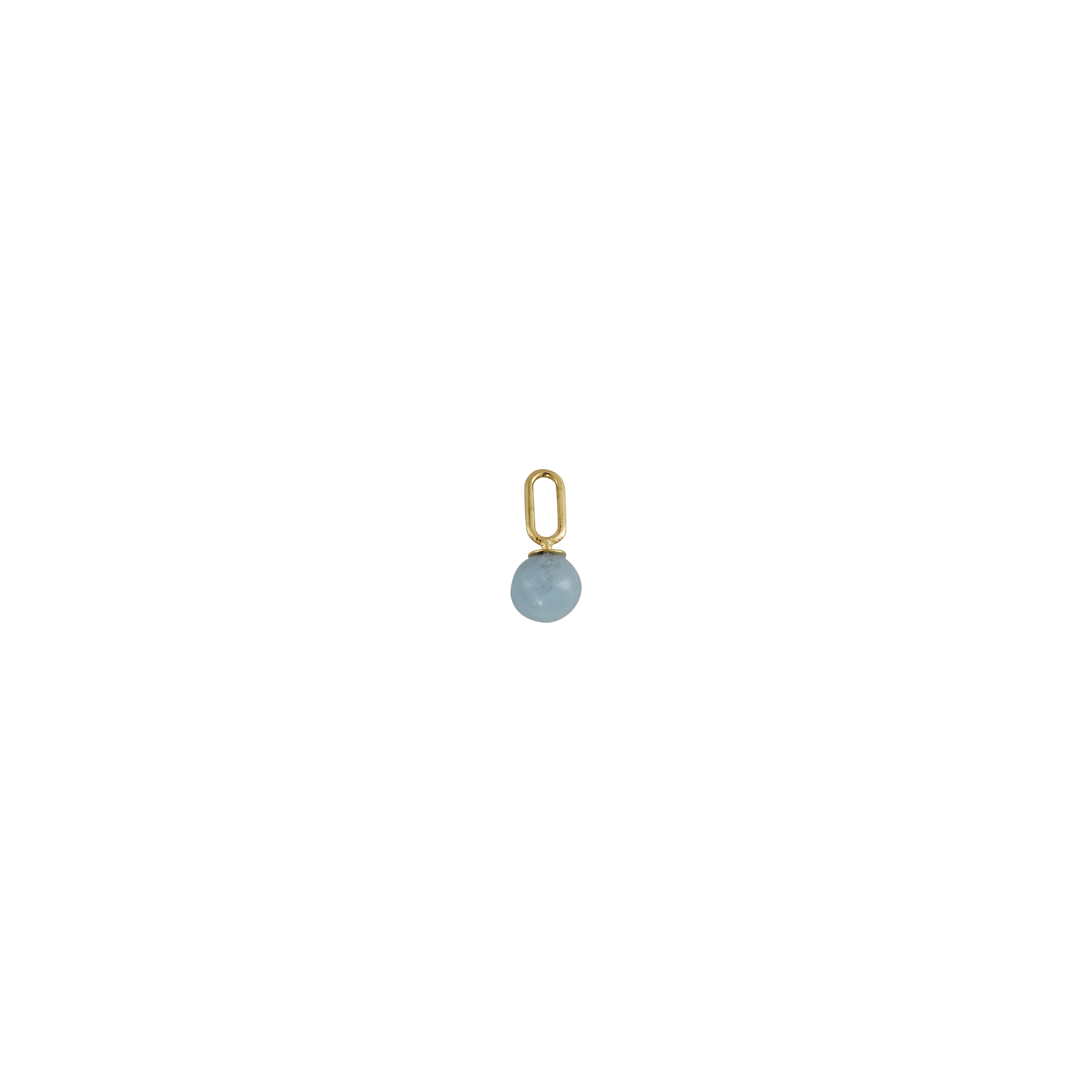 [product_category]-Design Letters Stone Drop Pendant 5 Mm 18k Gold Plated Silver, Aquamarine Blue-Design Letters-5710498190385-90302023AQUAMARINE-DES-1