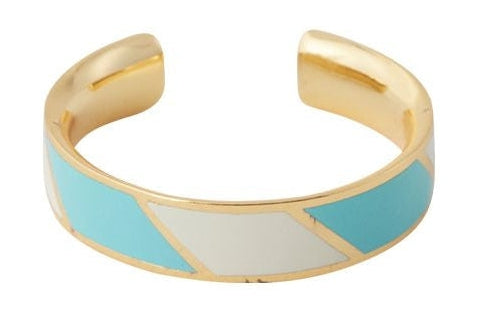 [product_category]-Design Letters Striped Candy Ring, Turquoise/White-Design Letters-5710498192730-90604013TURQWHITE-DES-1