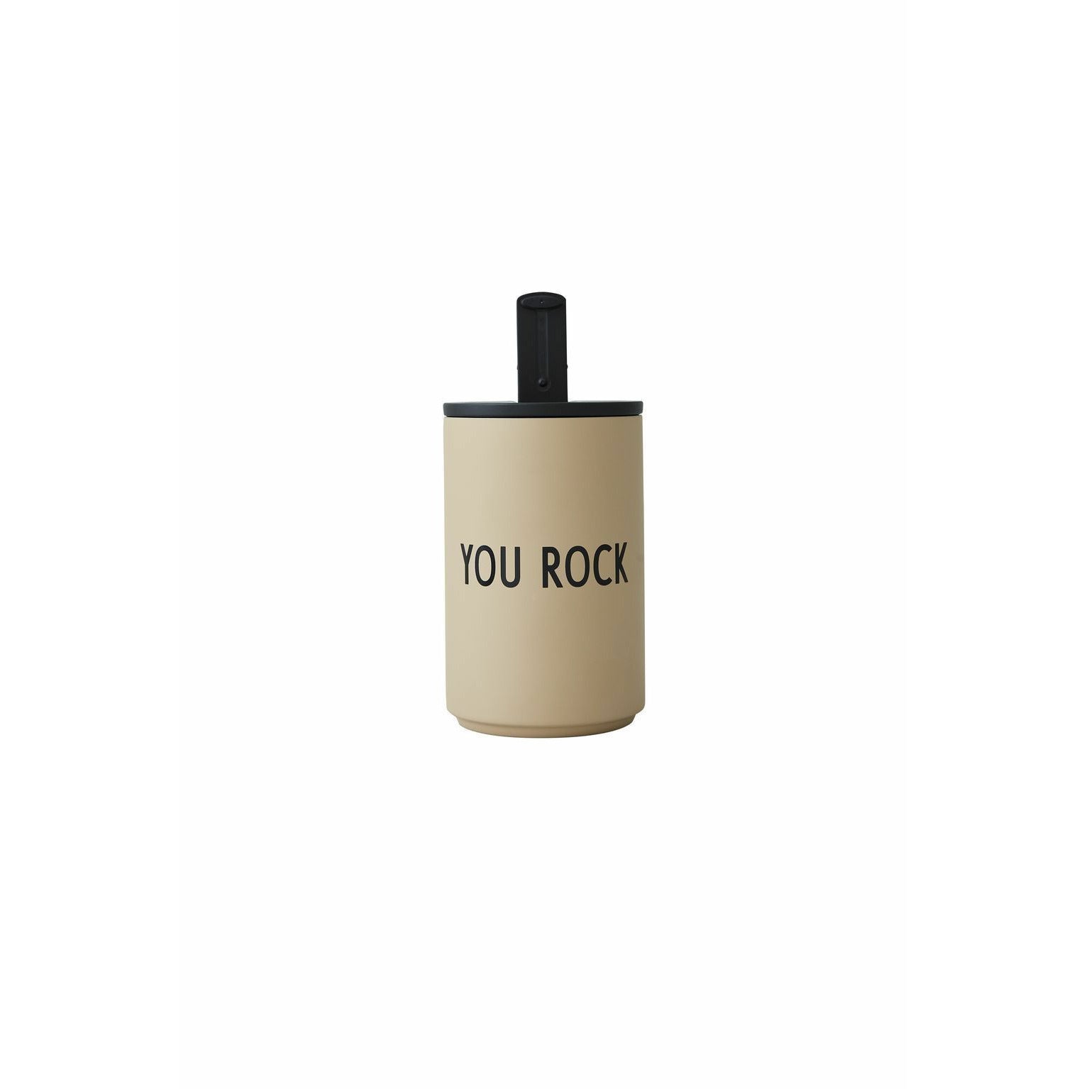 Lettres de conception thermos / tasse isolante beige, vous rockez