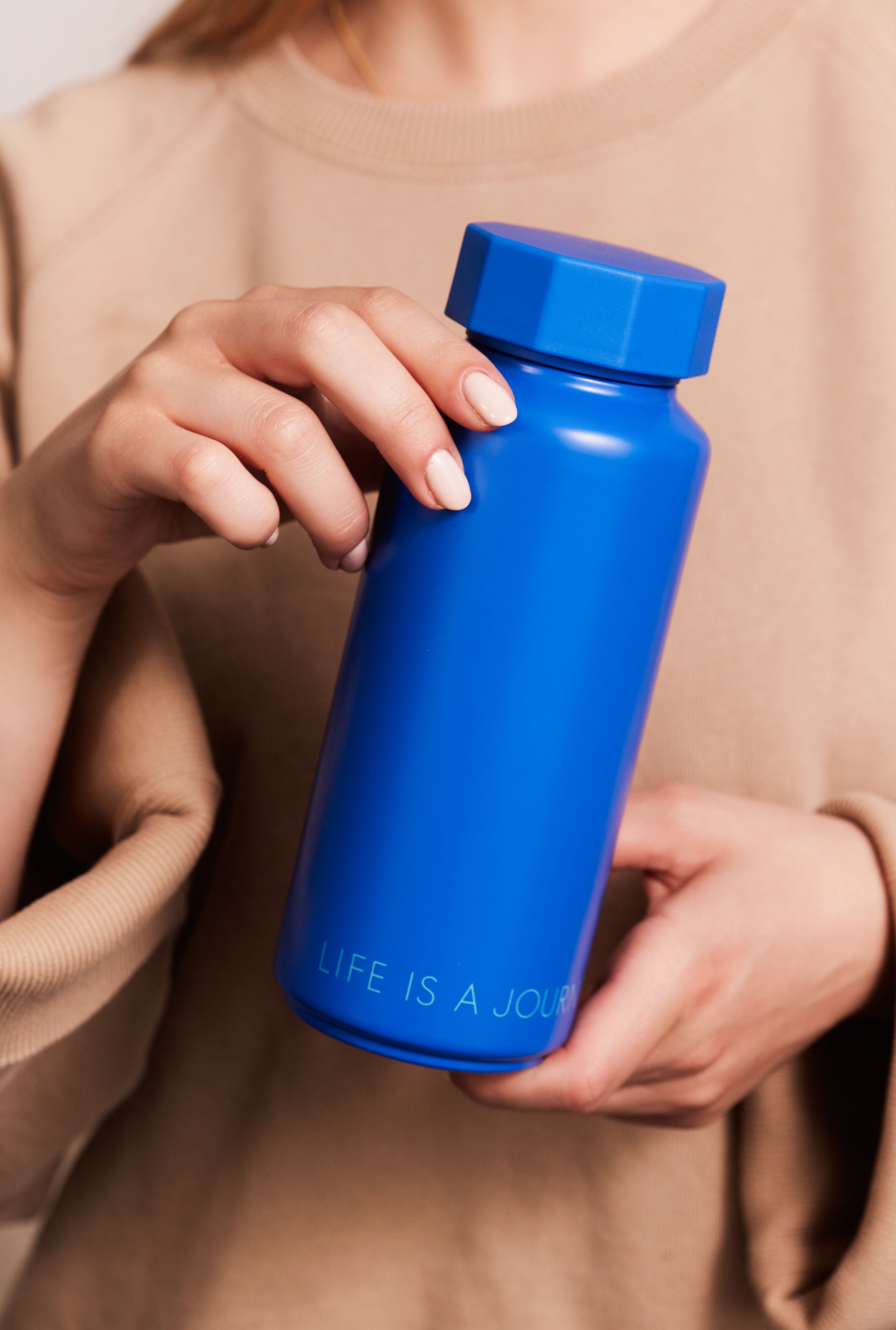 [product_category]-Design Letters Tone On Tone Thermo Bottle, Cobalt Blue-Design Letters-5710498191436-30100105COBALIFEIS-DES-3