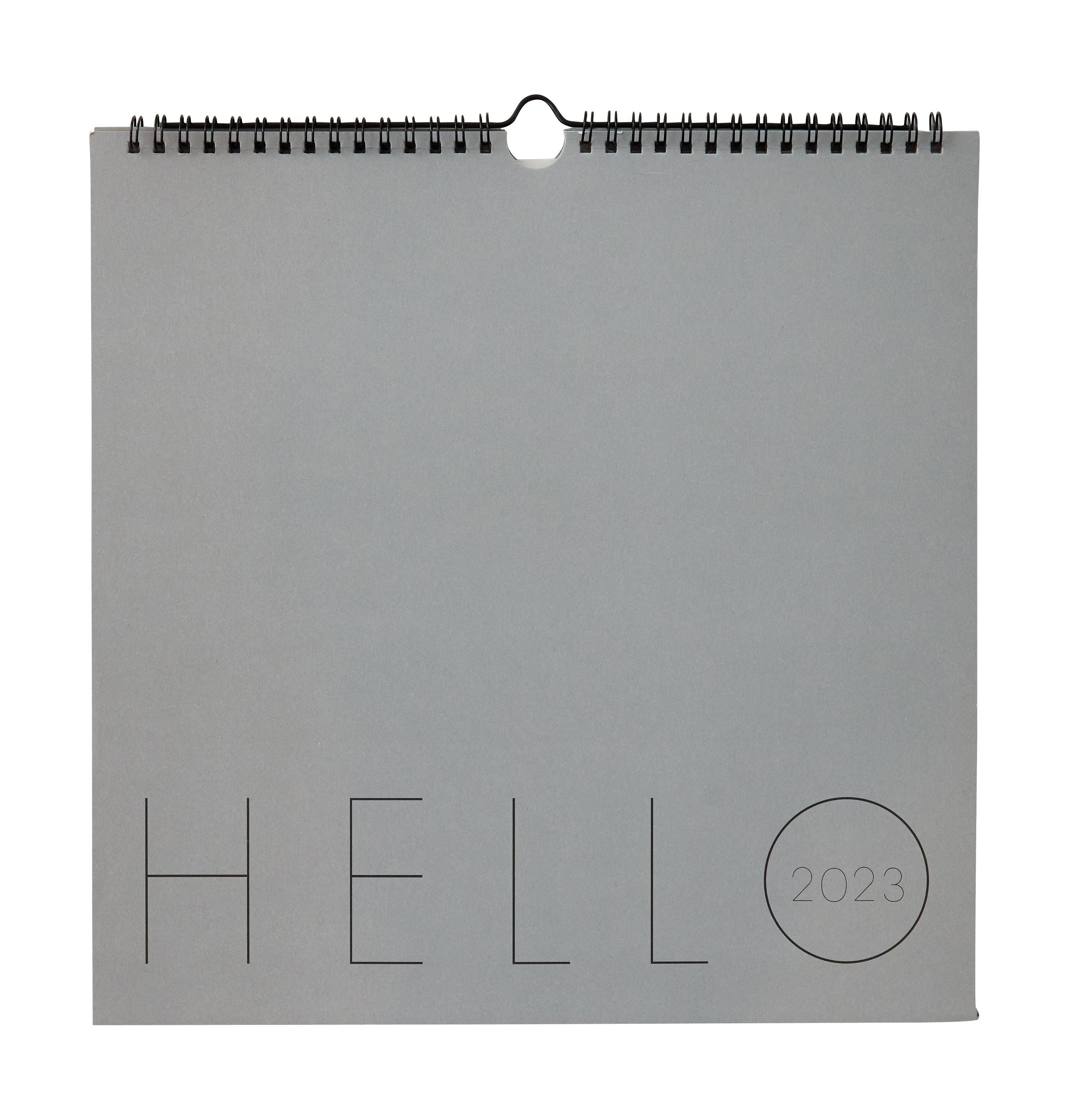 [product_category]-Design Letters Wall Calendar 2023, Cool Gray-Design Letters-5710498191252-70201021CLGRHELLO-DES-1