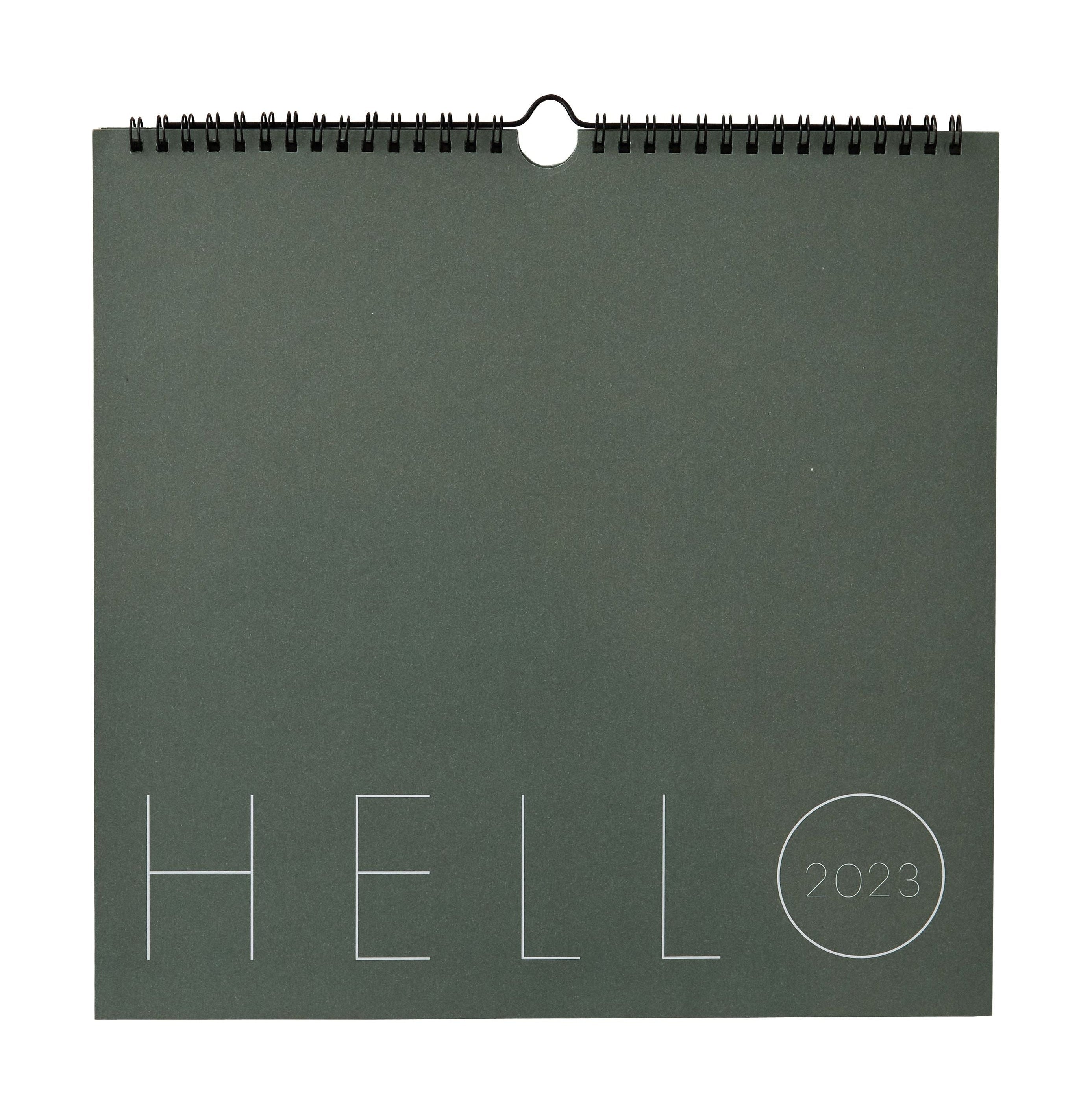 [product_category]-Design Letters Wall Calendar 2023, Myrtle Green-Design Letters-5710498191245-70201021MTLGRHELLO-DES-1