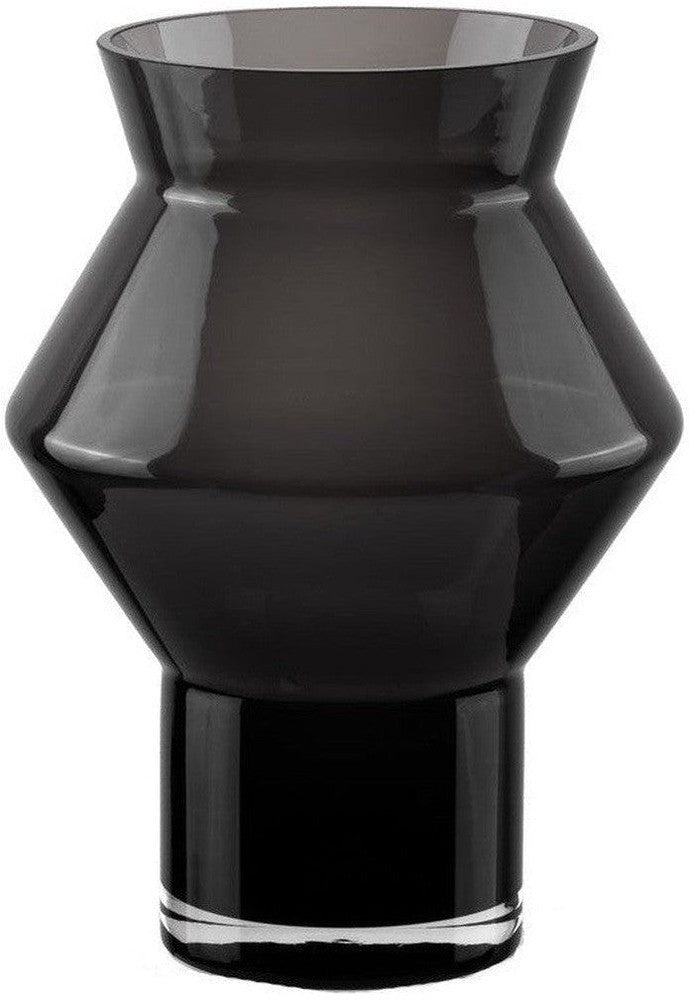 [product_category]-Design vase with jaggy angular cylindrical shape, dark gray high-Harlequin Poplar-CUZ11GR-1