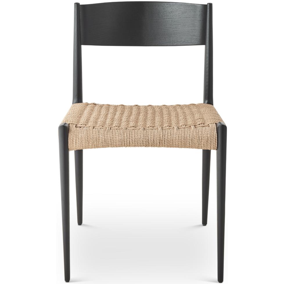 Silla de comedor dk3 pia roble lacado, negro