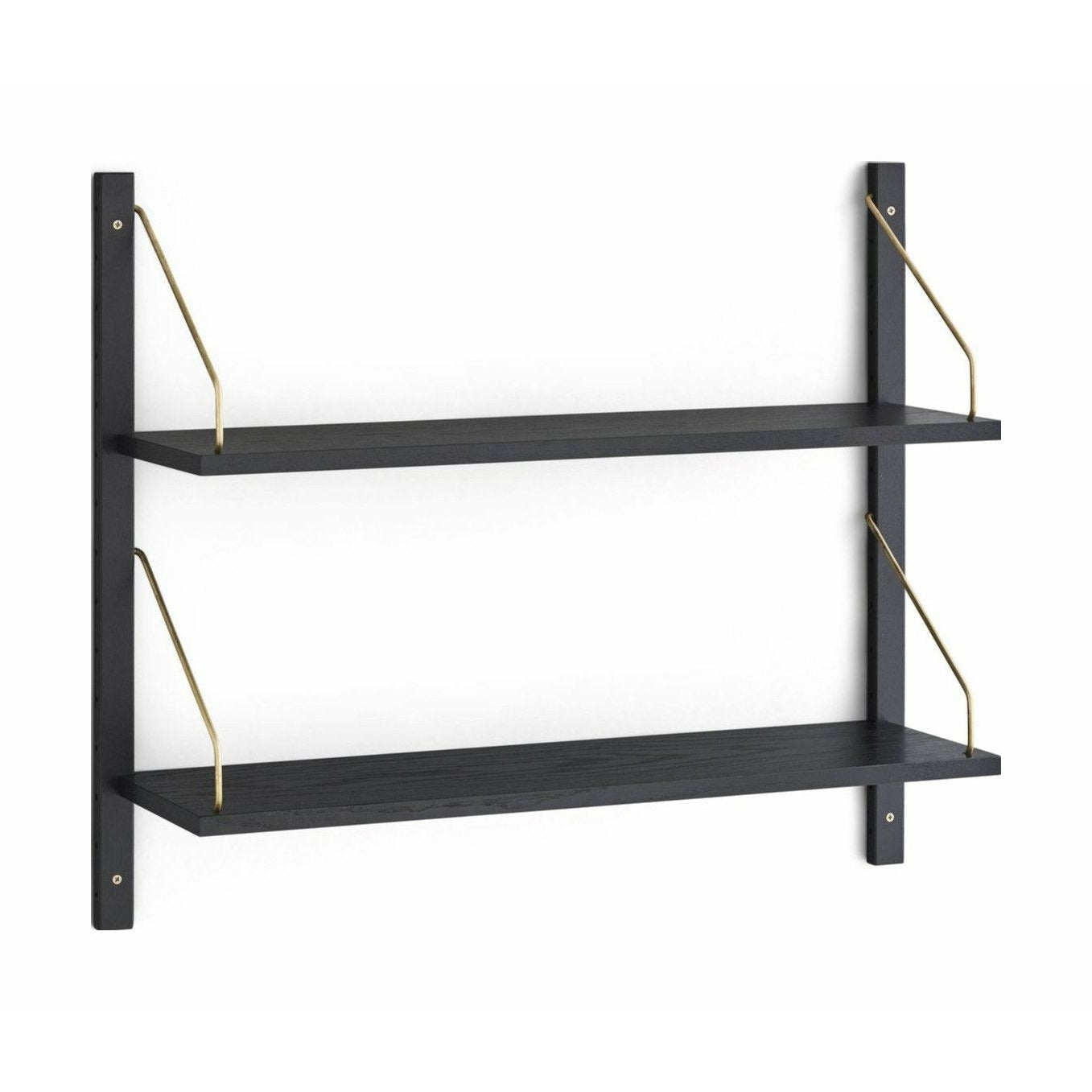 DK3 Royal System Shelf Oak Black Lacquered / Brass, 24x83x74 cm