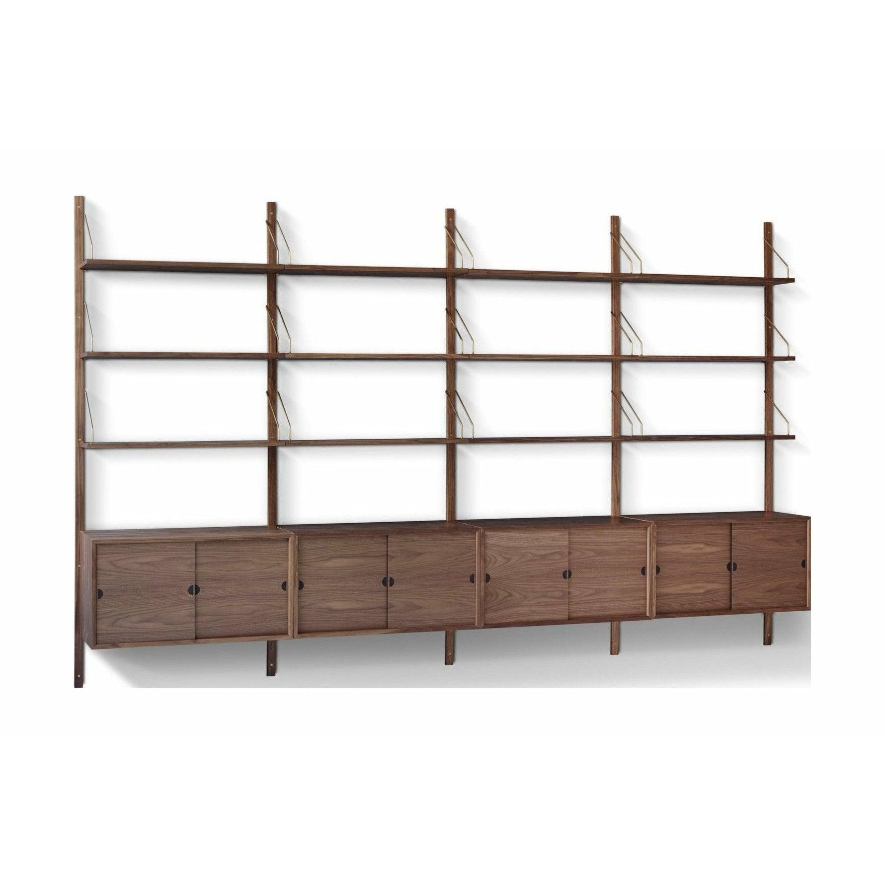 DK3 Royal System Shelf Walnut oljad/mässing, 30x323x213 cm