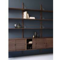 [product_category]-Dk3 Royal System Shelf Walnut Oiled/Brass, 30x323x213 Cm-DK3-ROYAL-H200-B323-WALNUT-D30-BRASS-DK3-2