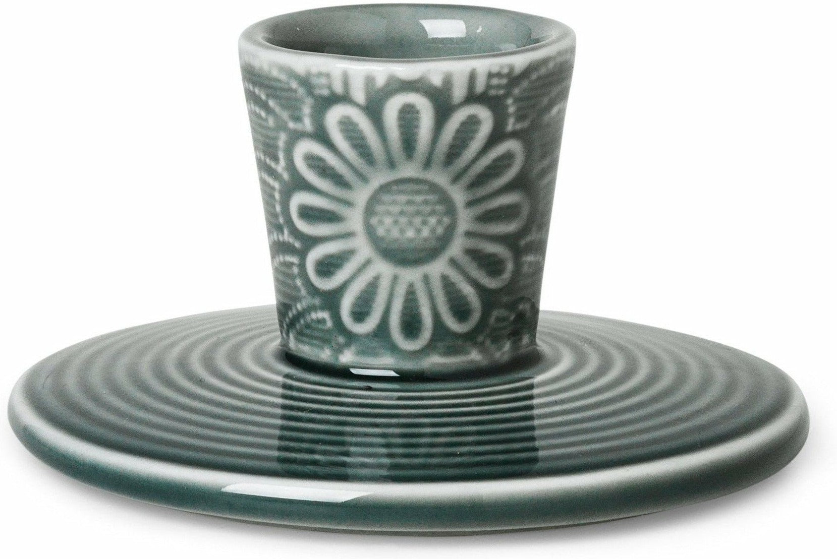 [product_category]-Dottir Pipanella Lines Flower Candle Holder Dark, 8cm-Dottir-5712466005523-11732-DOT-1