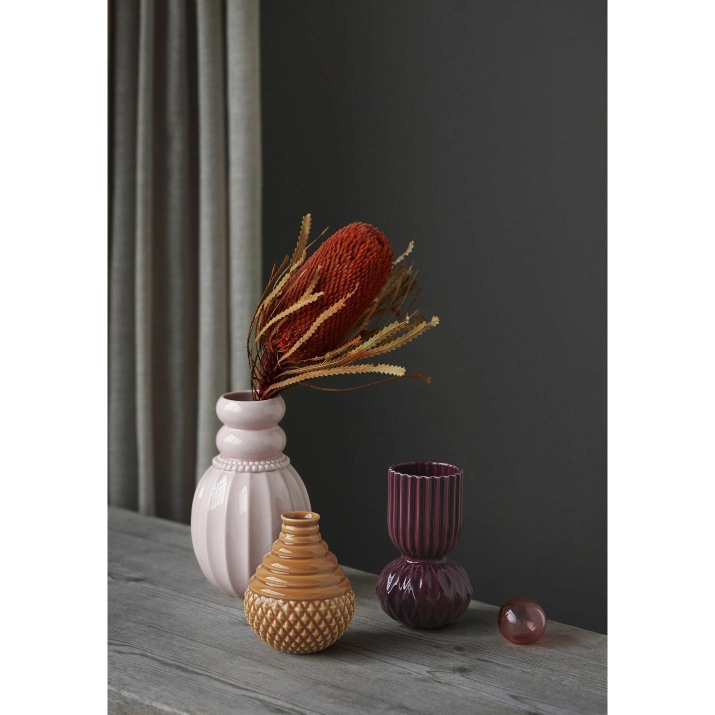 [product_category]-Dottir Rufflebell Vase, Aubergine-Dottir-5712466005905-15252-DOT-3