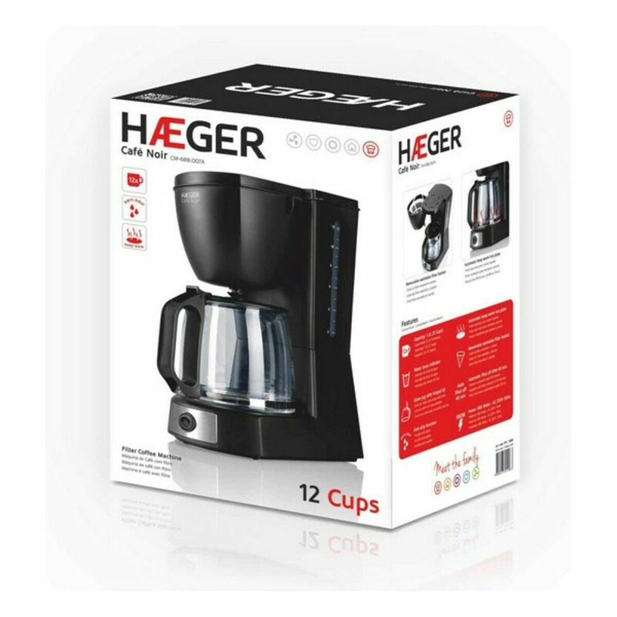 [product_category]-Drip Coffee Machine Haeger Black 680 W 680 W-Bigbuy-S4700079-3