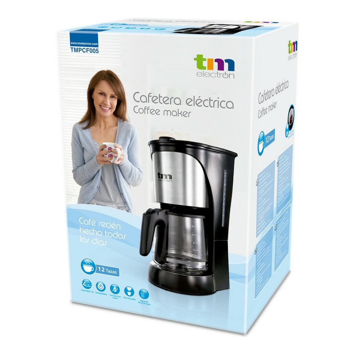 [product_category]-Drip Coffee Machine TM Electron 1000W 1,5 L 12 Cups-Bigbuy-S6502221-3