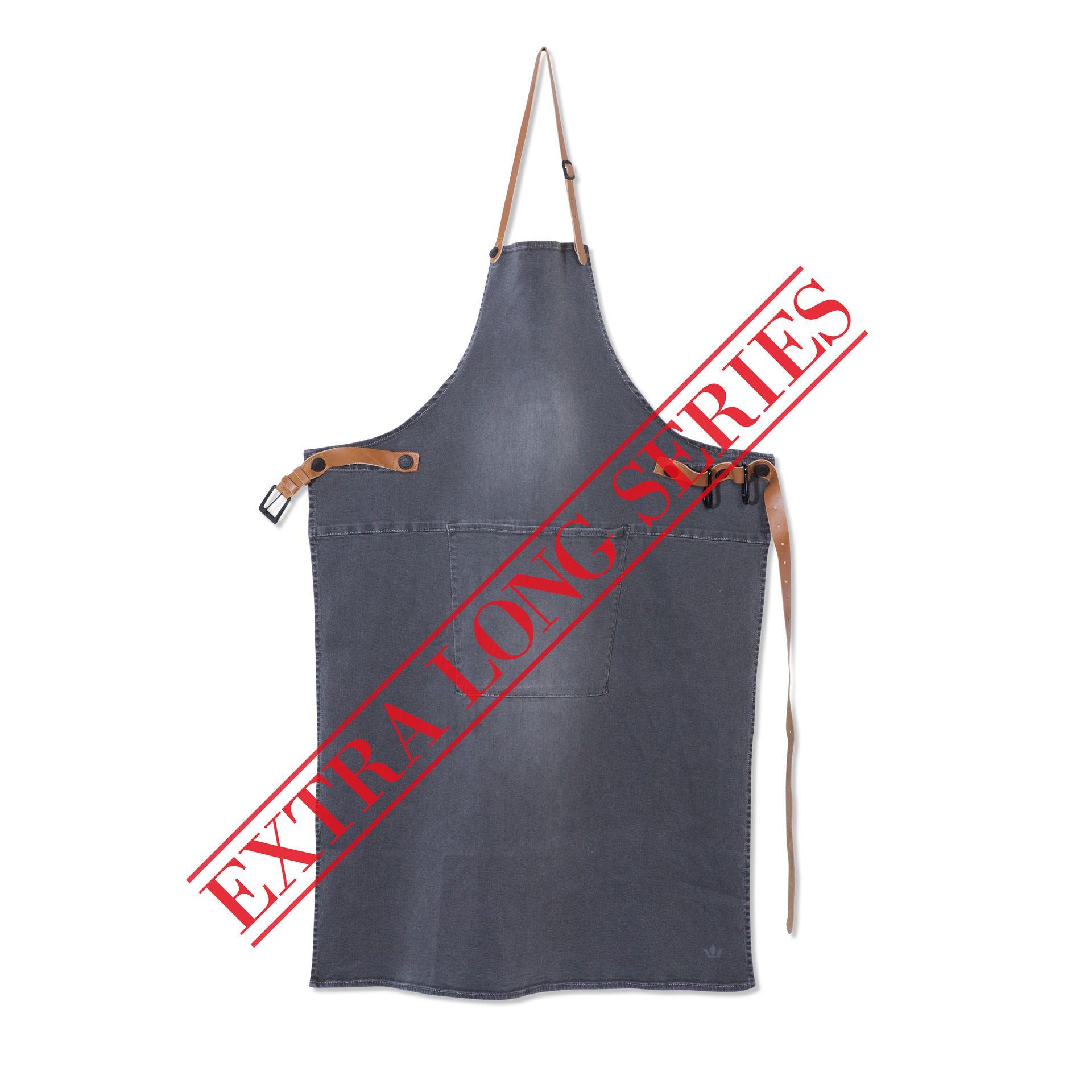 Delantal de Dutchdeluxes en mezclilla de estilo barbacoa, gris