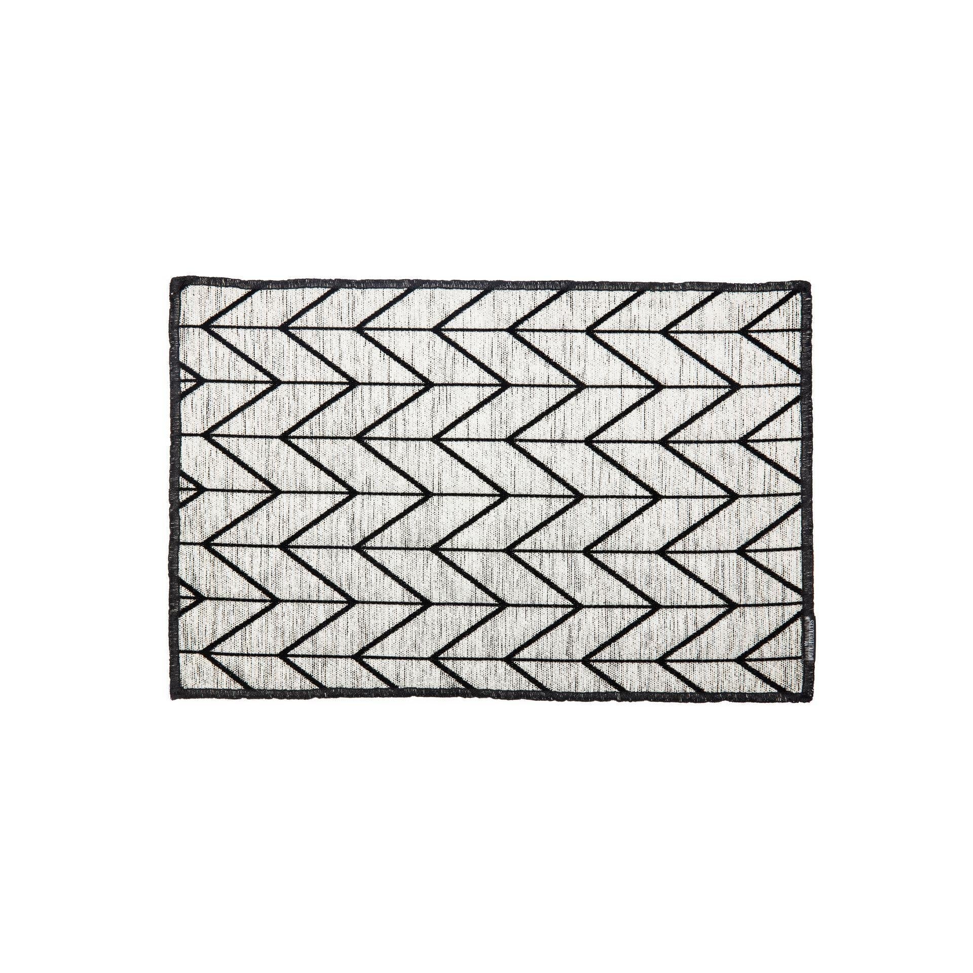 Dutchdeluxes Plawemat Set de 4 Black & White, Herringbone