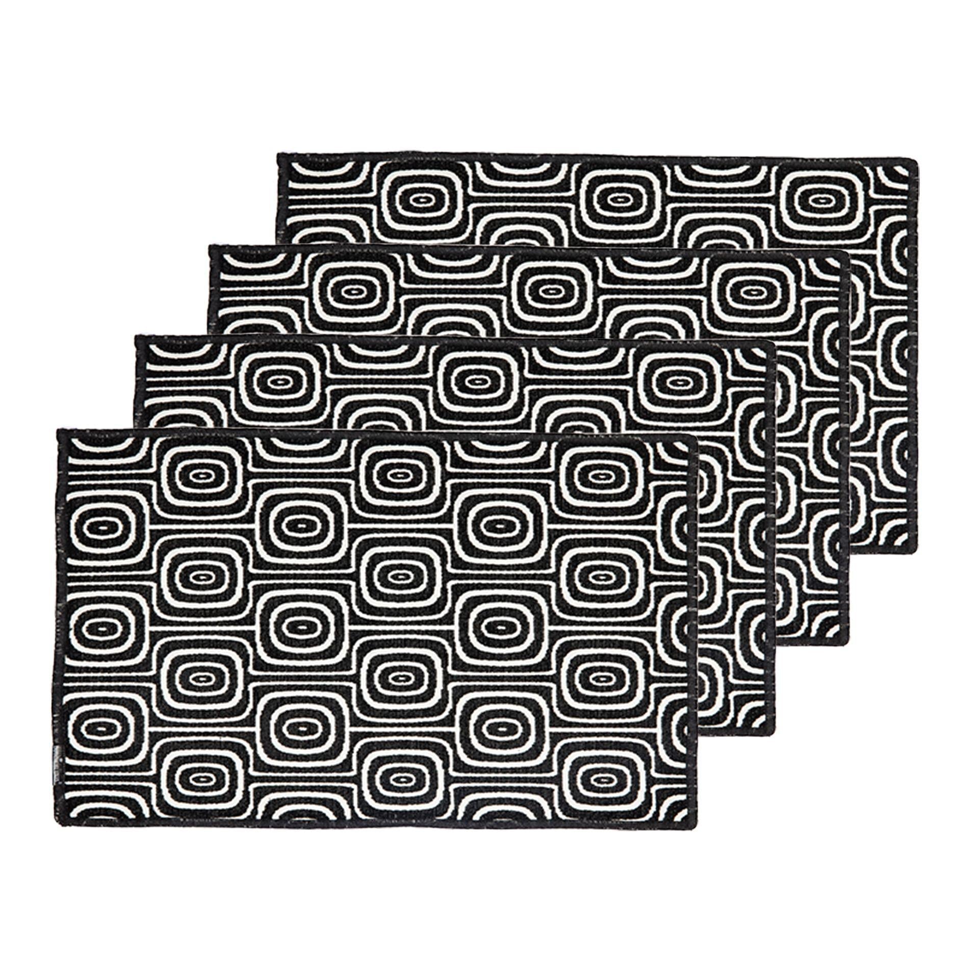 Dutchdeluxes Plawemat Set of 4 Black & White, Monkey Eyes