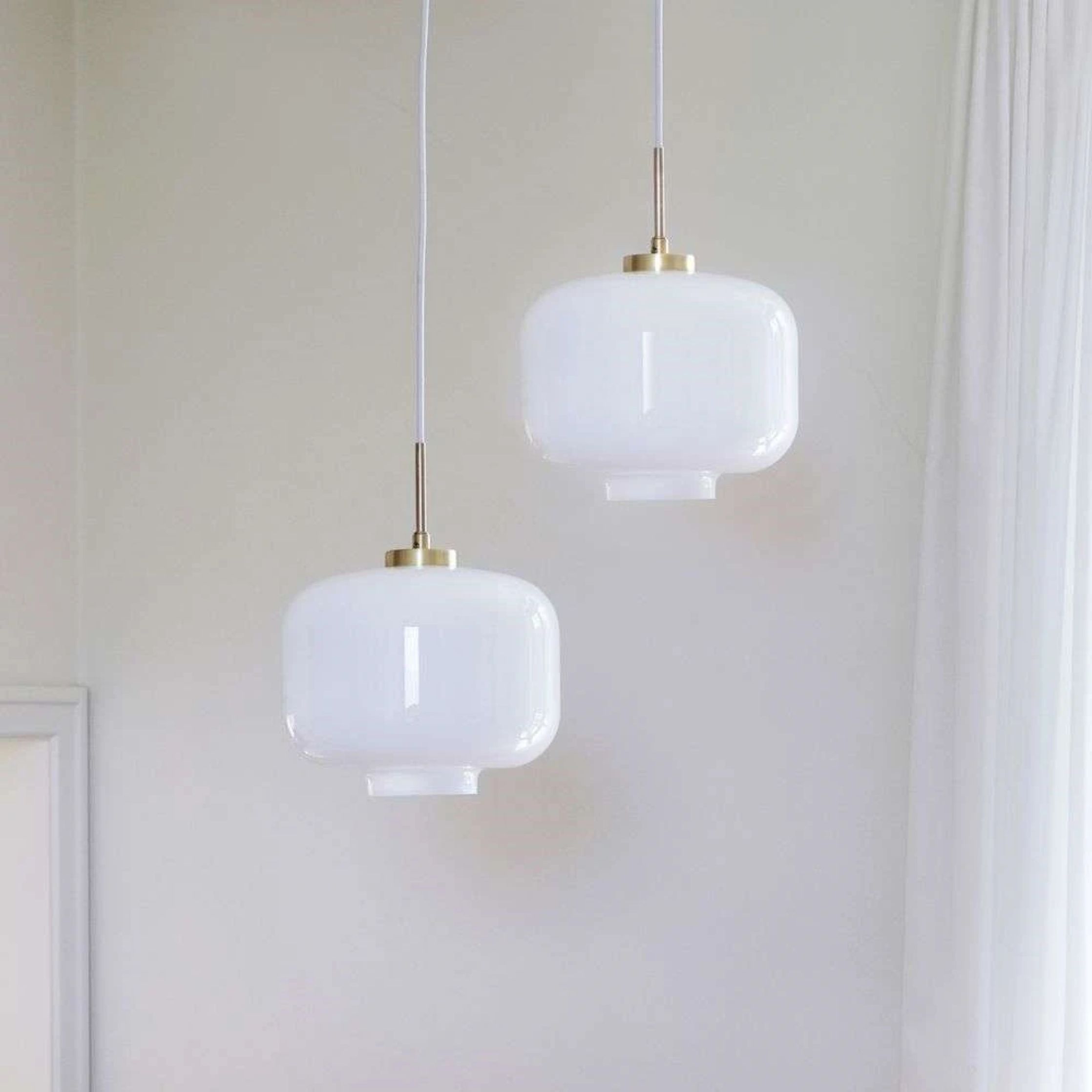 Dyberg Larsen Arp Pendant Lamp, Opal/Brass