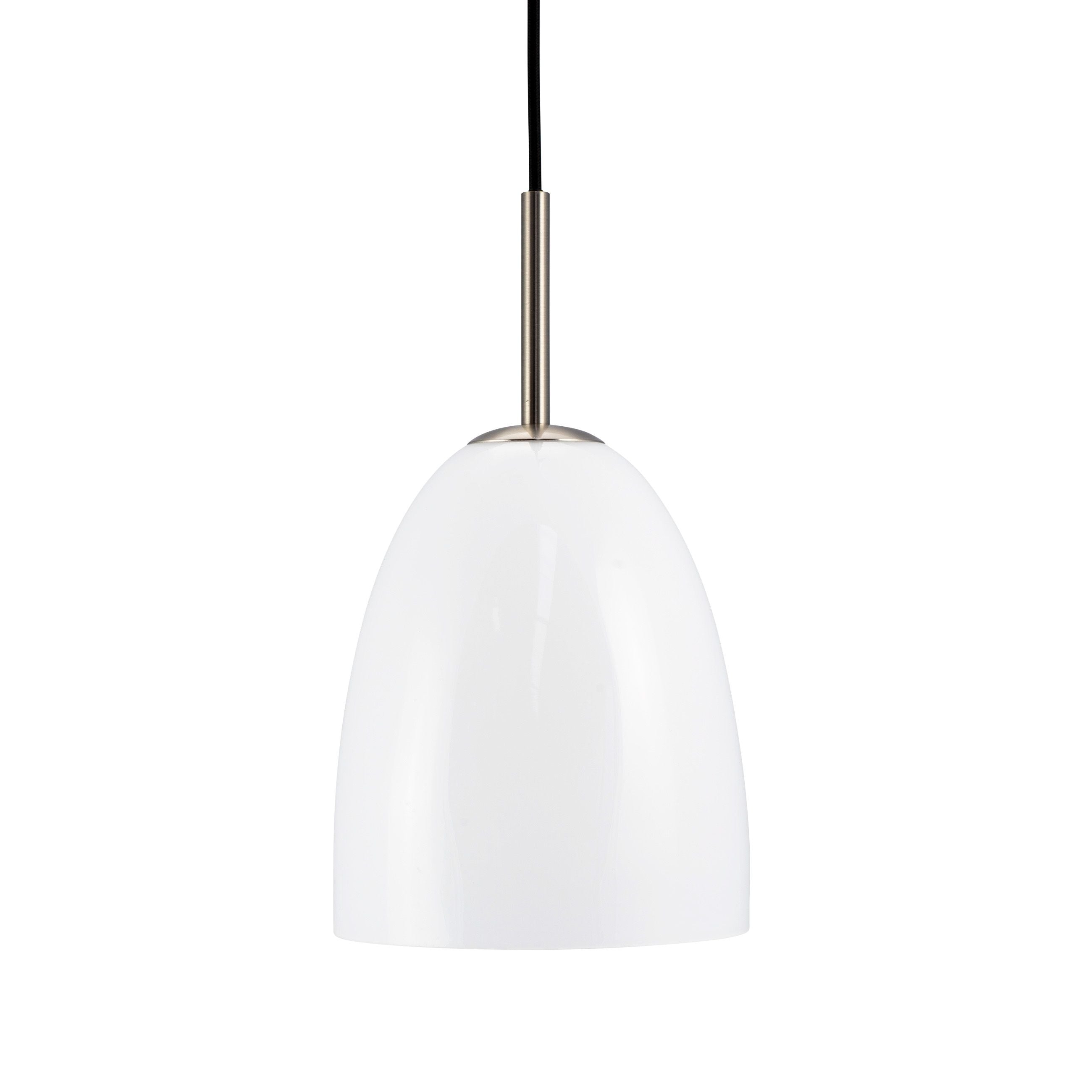 [product_category]-Dyberg Larsen Jazz D18 Pendant Lamp, Opal/Brushed Steel-Dyberg Larsen-5704709073062-7306-DYB-1