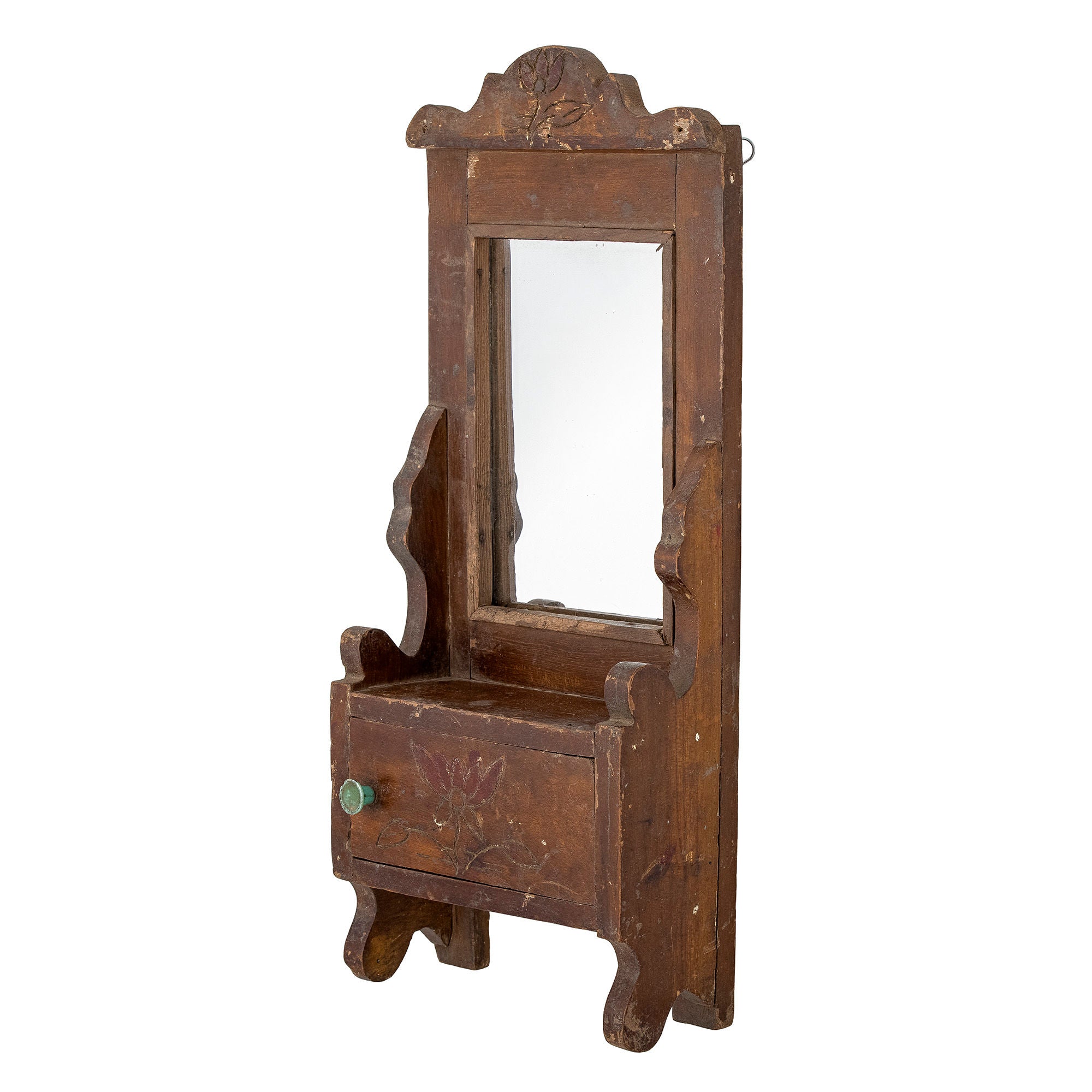 Kreative Kollektion Sehar Mirror mit Regal, braun, zurückgewonnenes Holz