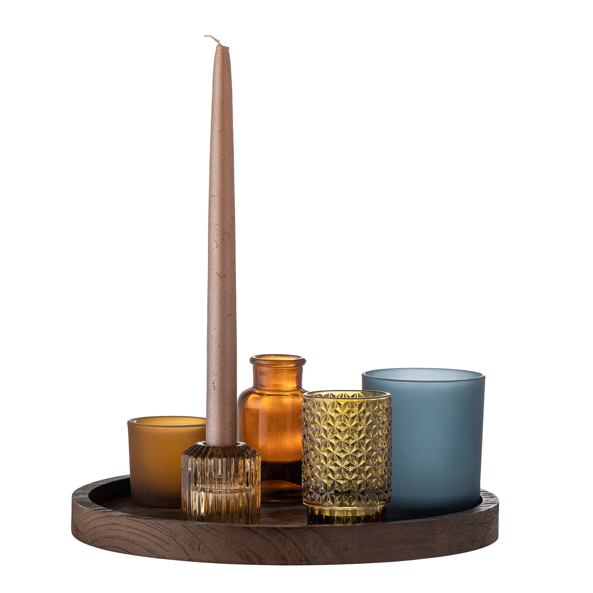 Bloomingville Sanga Tray w/Votive, Brown, Glass