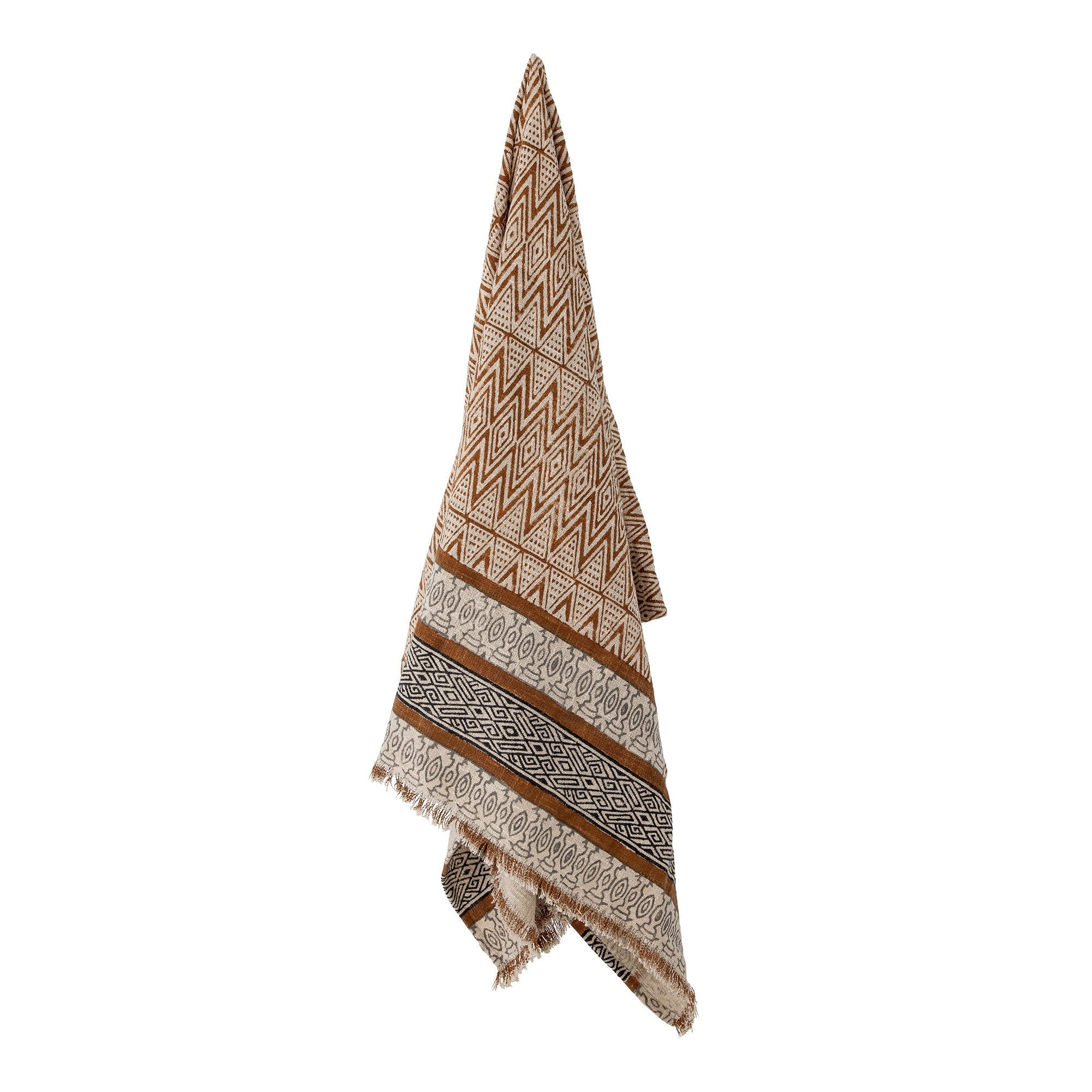 Collection créative Madigan Throw, marron, coton