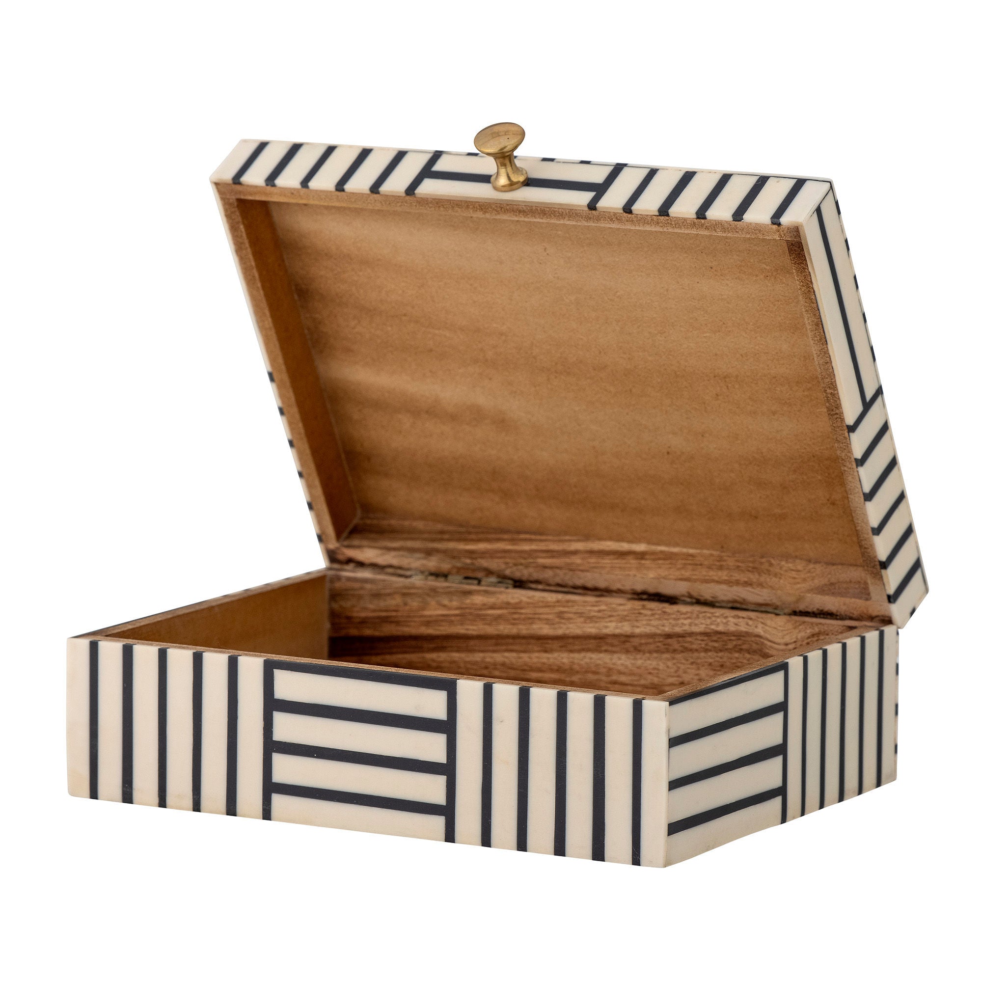 Bloomingville Neoma Box met deksel, zwart, hars