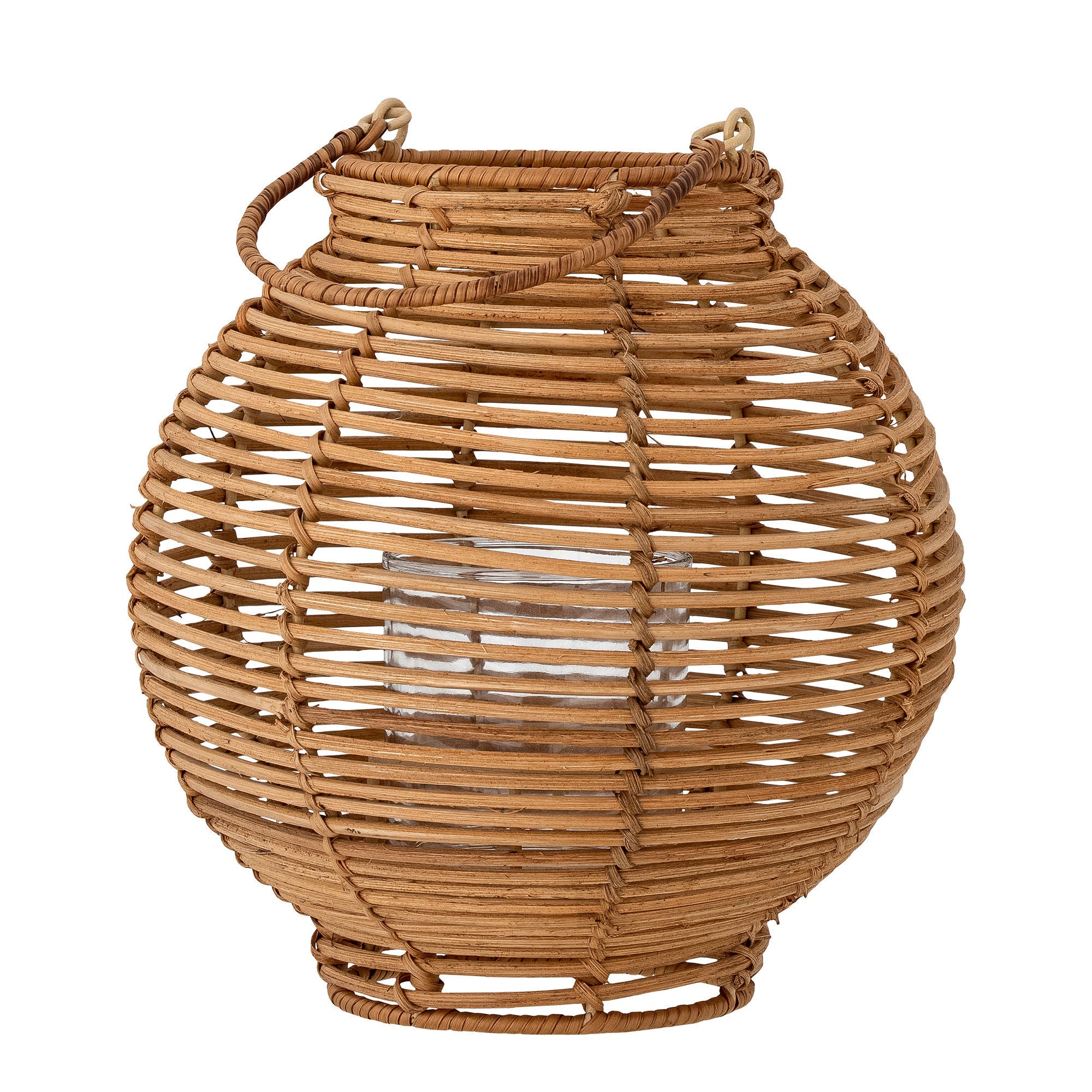 Bloomingville Malua Lantern w/Glass, Nature, Rattan