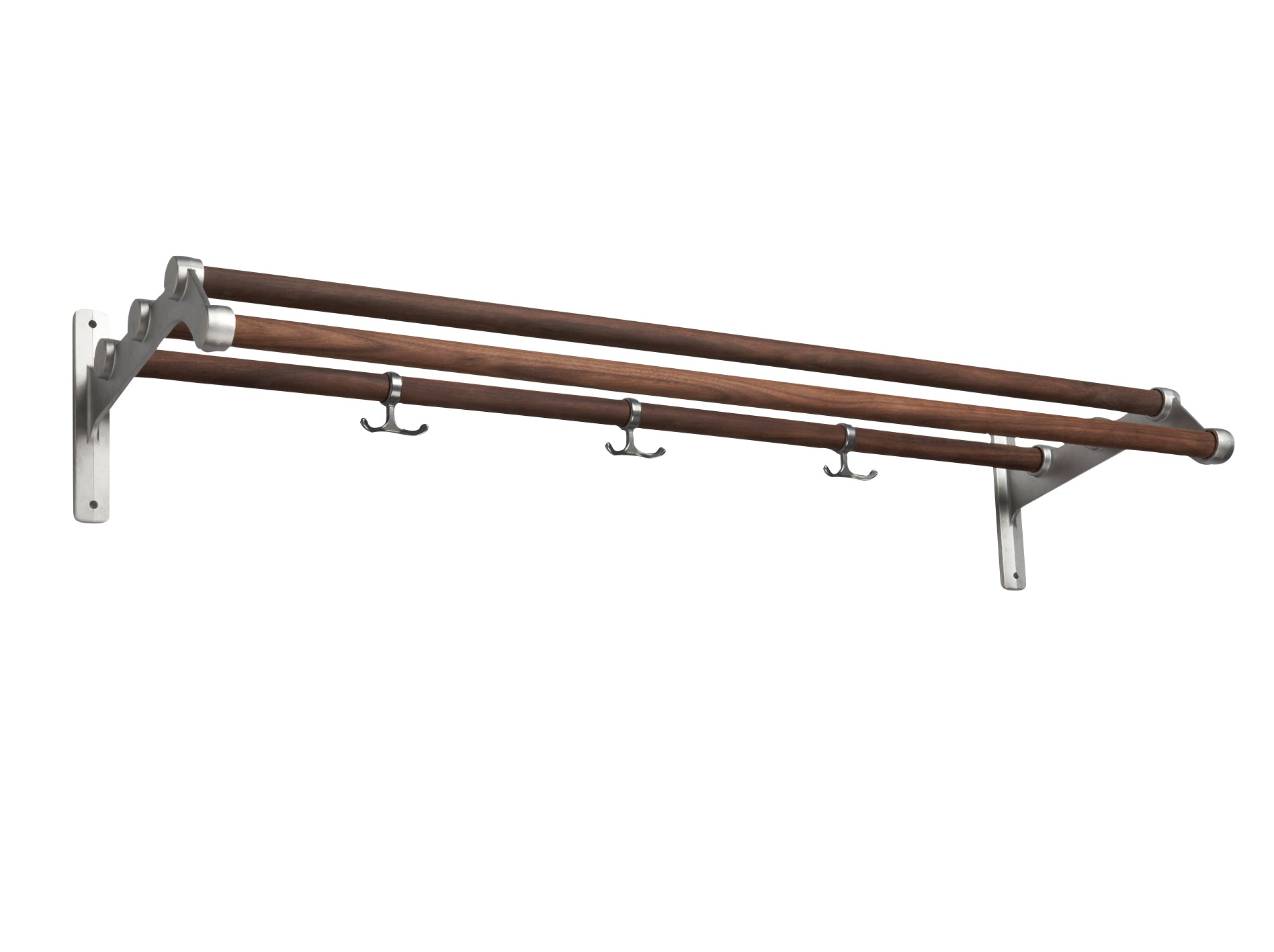 [product_category]-Essem Design Nostalgi 291 Hat Shelf, Walnut/Aluminium-Essem Design-7392157018131-080291-ESS-1