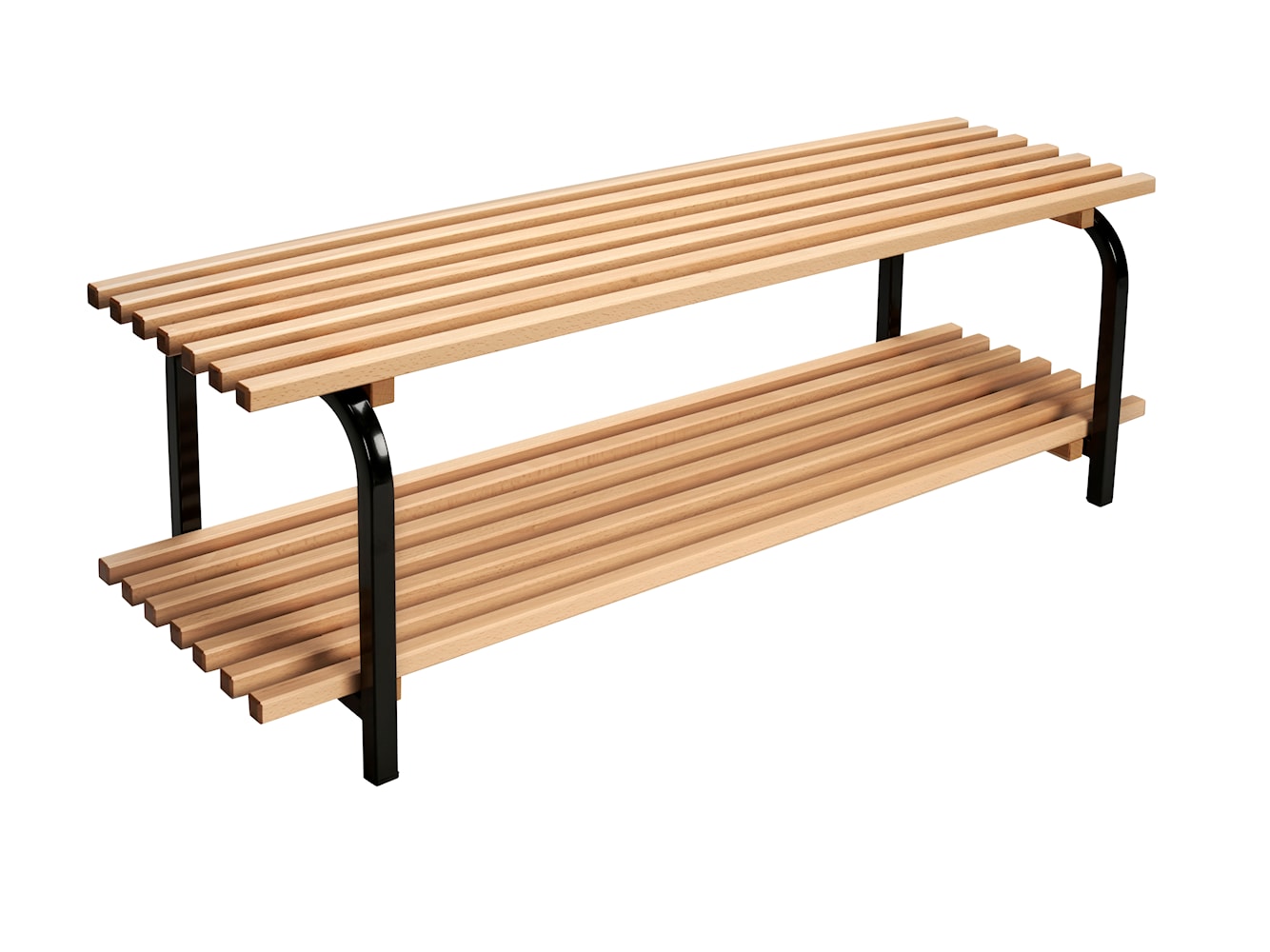 Diseño de Essem Sara Shoe Rack Beech 100 cm, negro