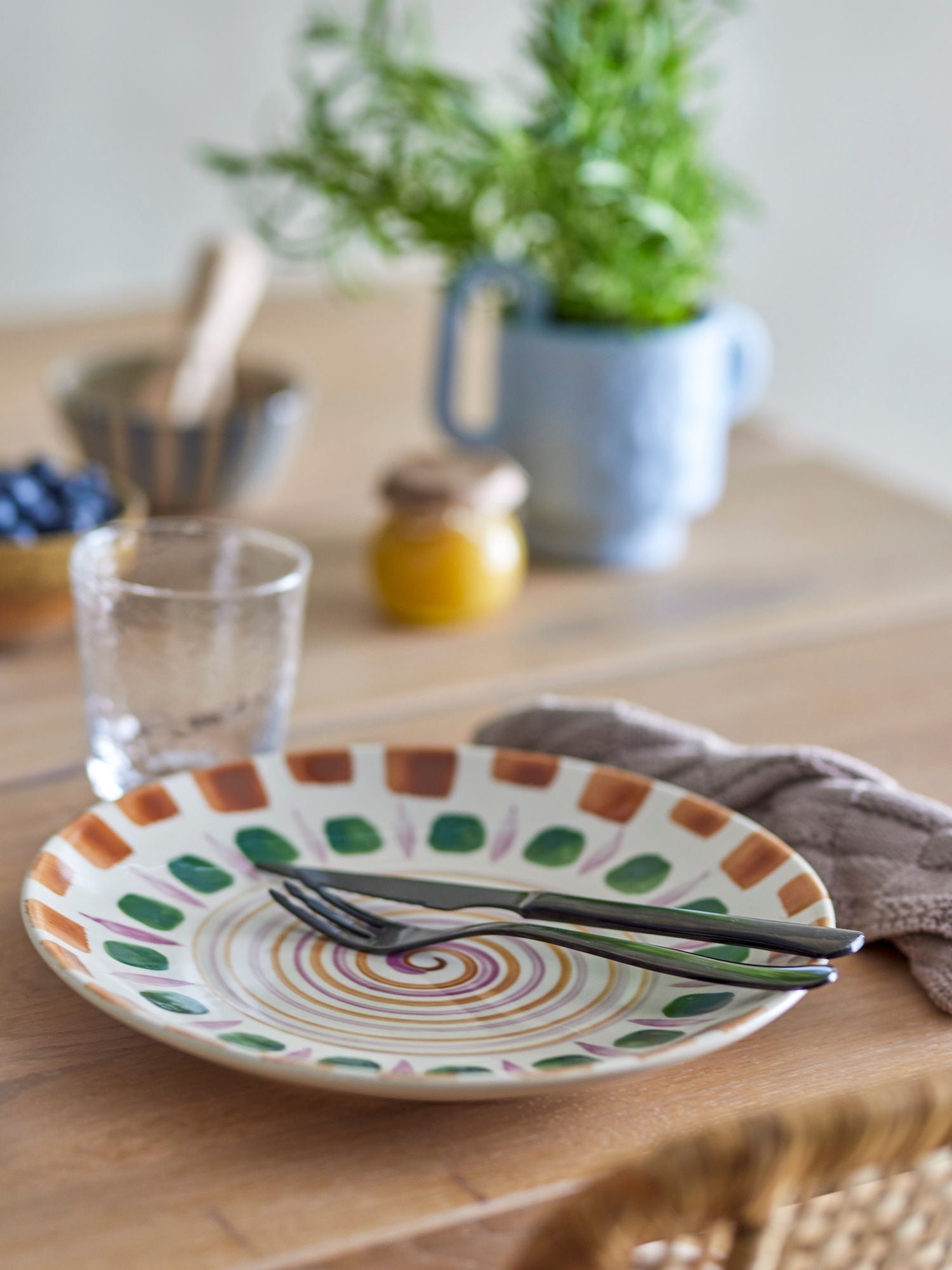 Bloomingville Shama Plate, groen, steengoed