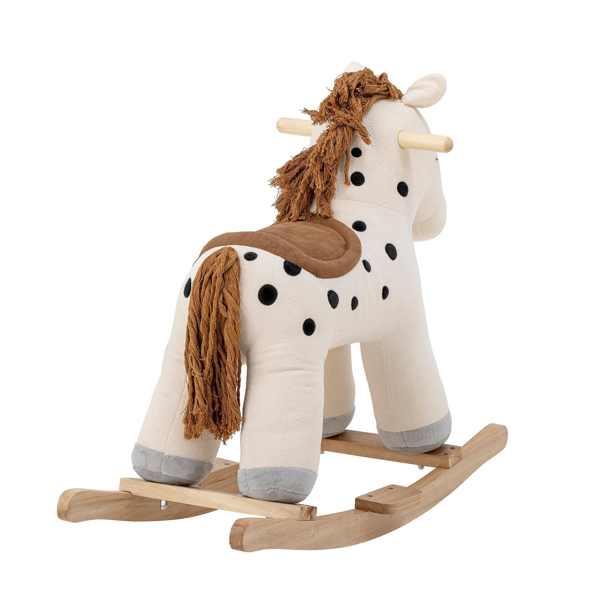 Bloomingville Mini Merlen Rocking Toy, cheval, blanc, polyester