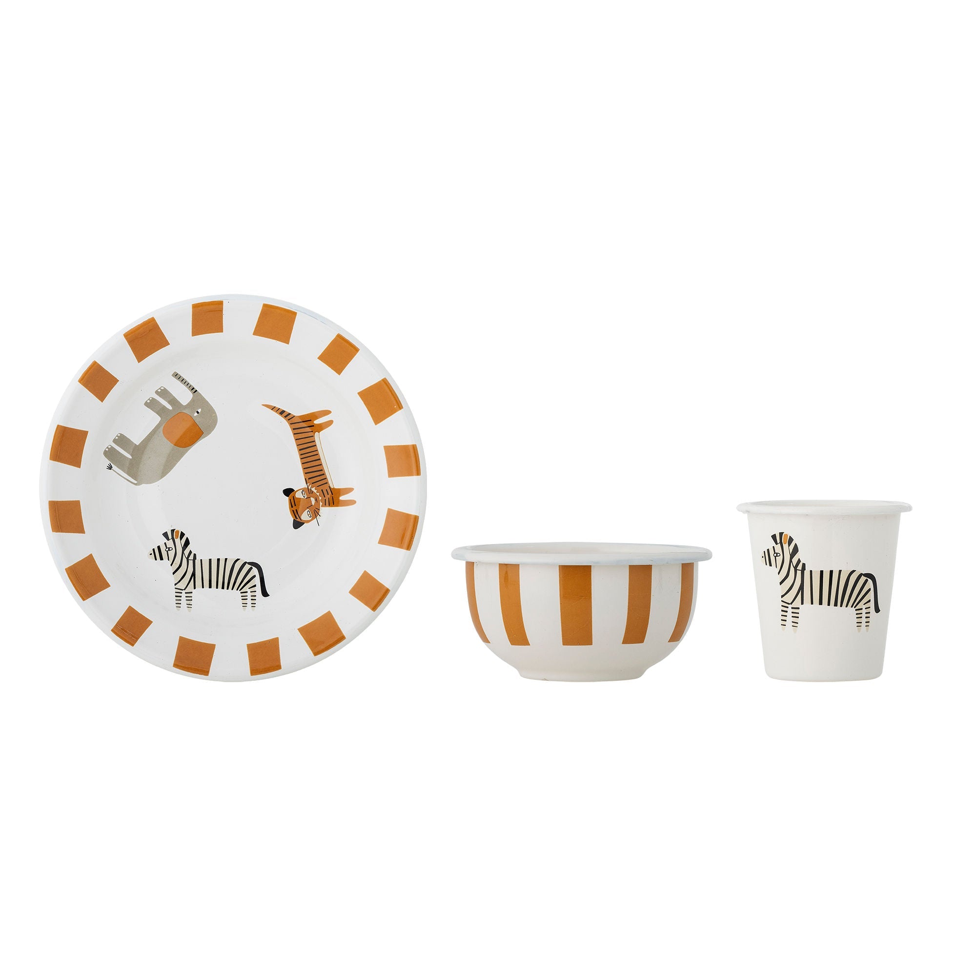 Bloomingville Mini Jesse Tableware Conjunto, laranja, ferro