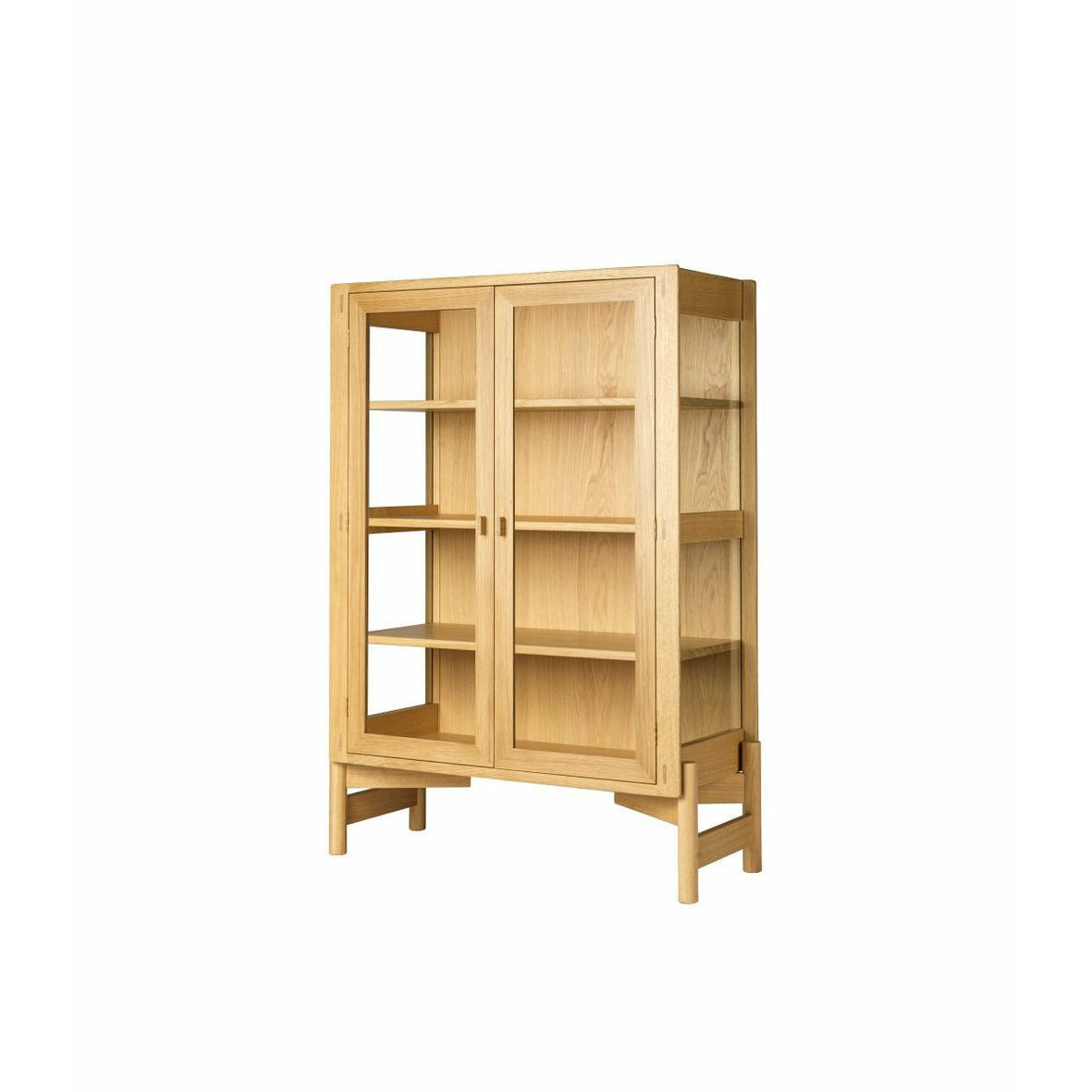 FDB Møbler A90 Bodenne Afficher Cabinet Oak Natural, H: 127 cm