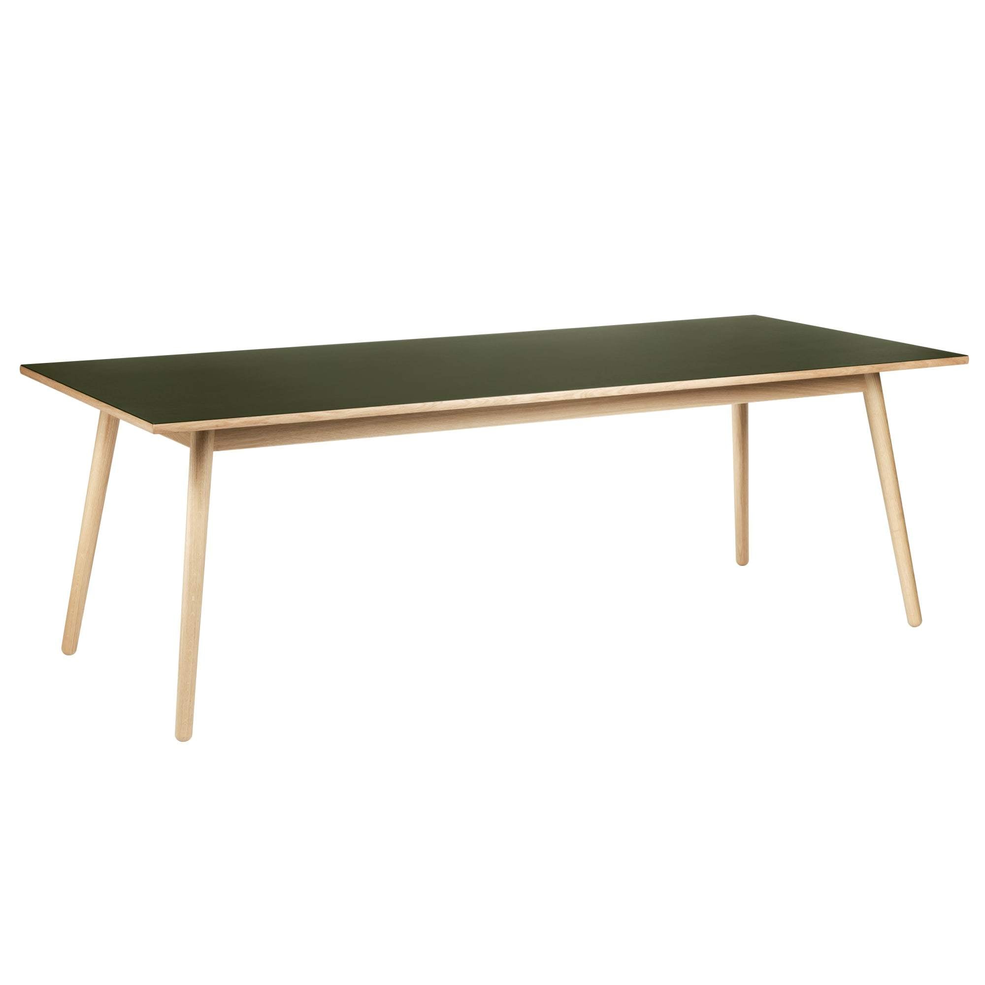 FDB Møller C35 B Spisebord Oak, Olive Linoleum, 95x220cm