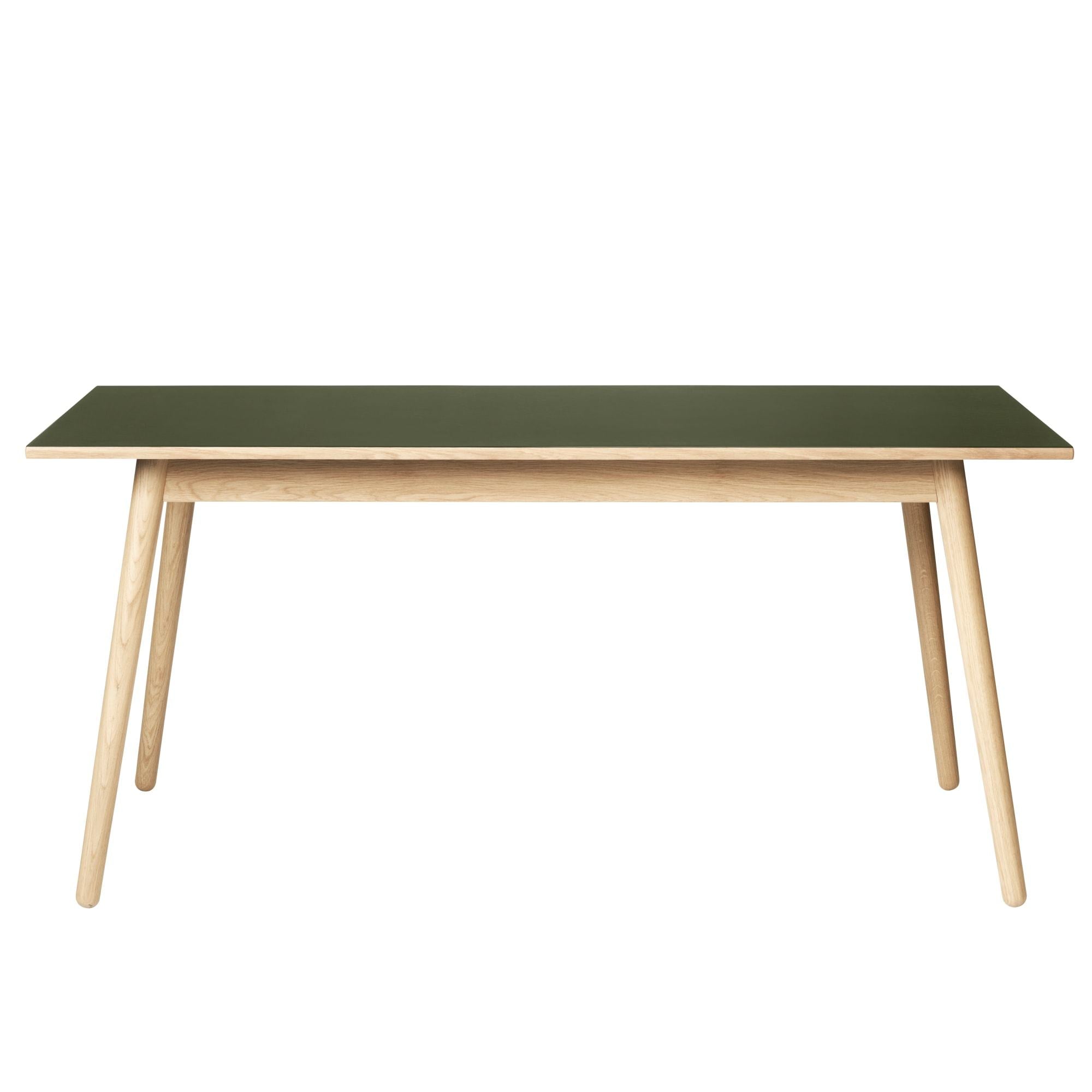 FDB Møbler C35 B Oak de mesa de comedor, aceitunas linóleo, 160 cm