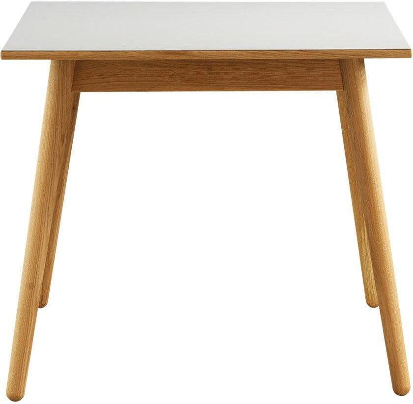 FDB Møbler C35 Mesa de comedor Beech, mesa de linóleo blanca, 82x82cm