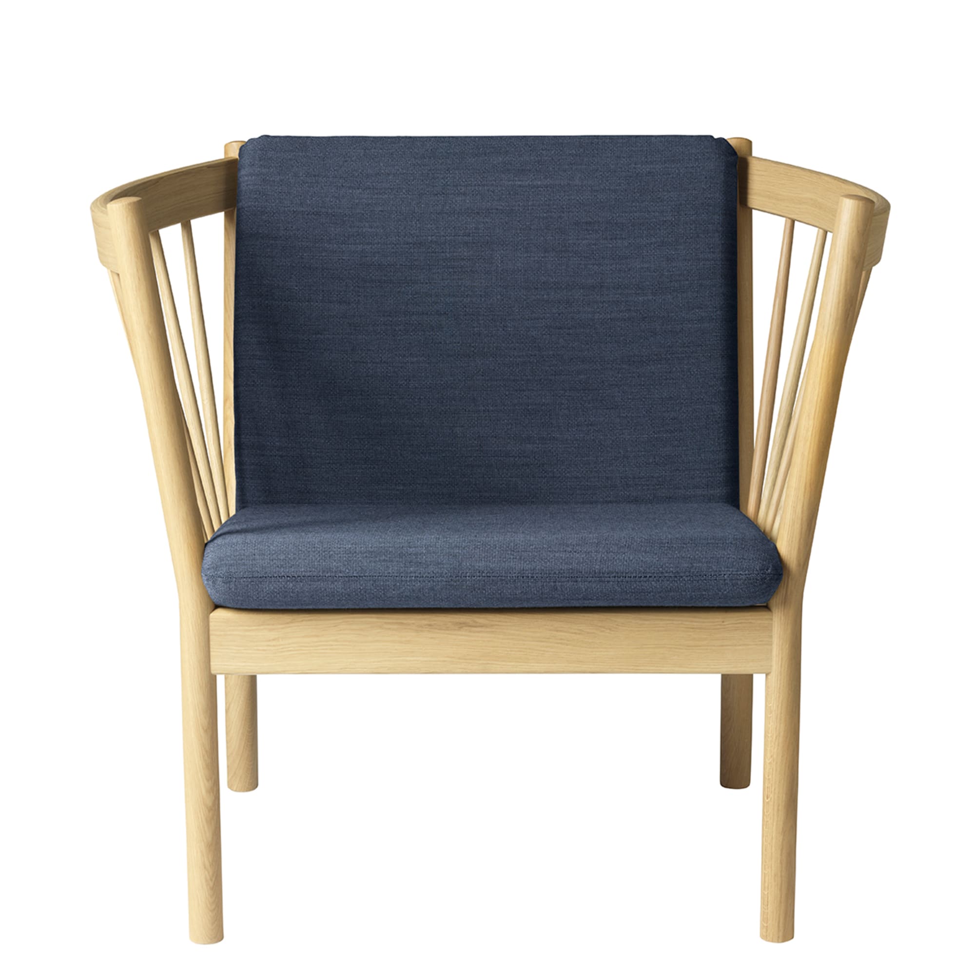 Fdb Møbler J146 Fauteuil, Chêne, Tissu Bleu Foncé