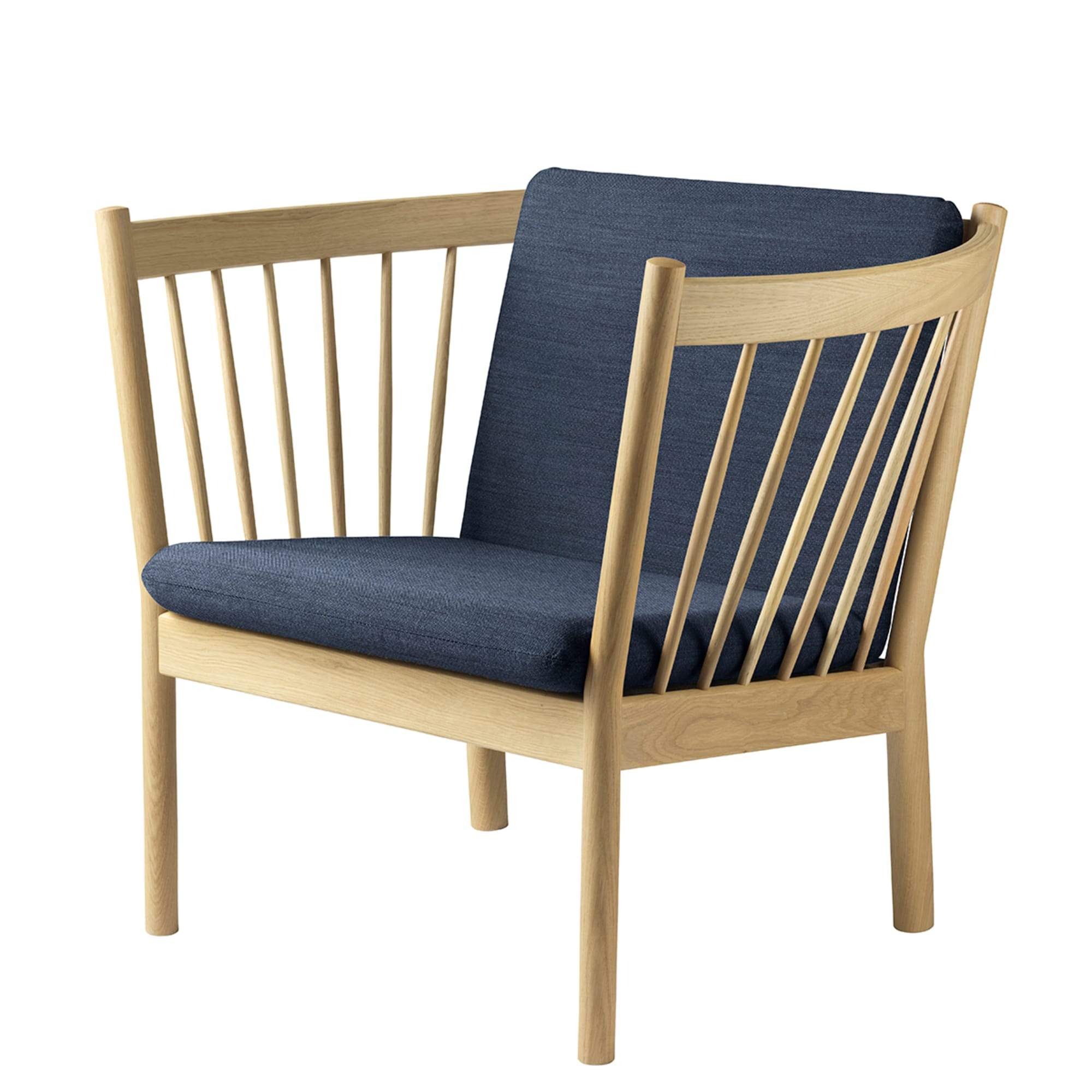 Fdb Møbler J146 Fauteuil, Chêne, Tissu Bleu Foncé