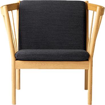 FDB Møbler J146 Sillón, roble, tela gris oscuro