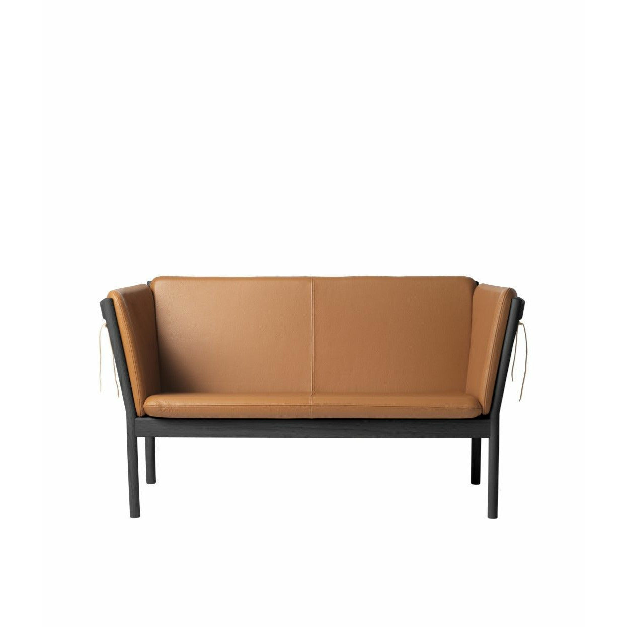 FDB Møbler J148 Two -sits soffa, svart/cognac