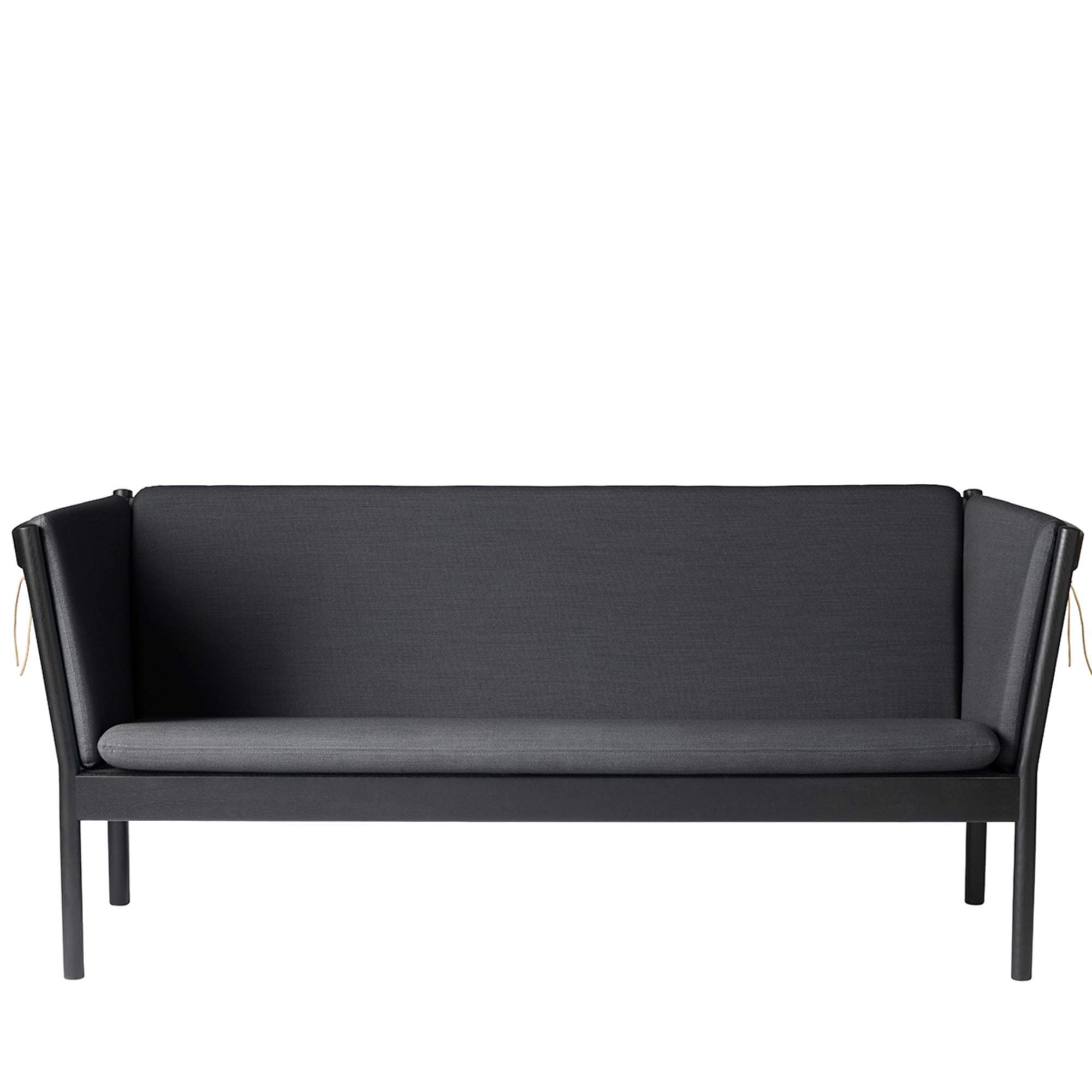 FDB Møbler J149 3 Personen -Sofa, schwarze Eiche, dunkelgrauer Stoff