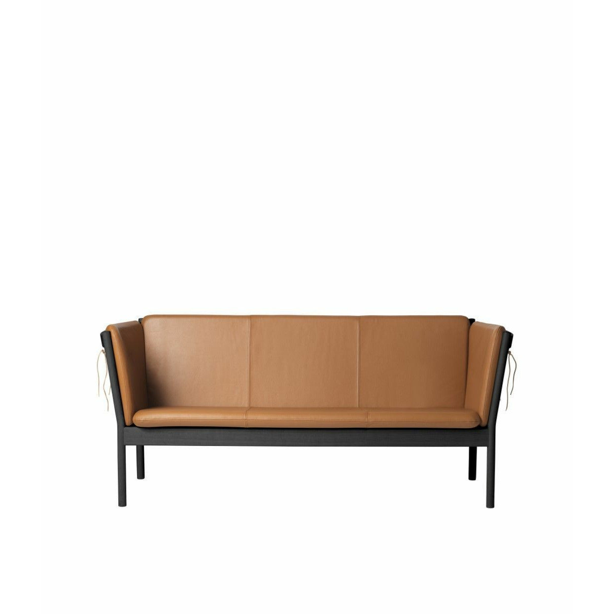 FDB Møbler J149 Sofa de trois places, noir / cognac