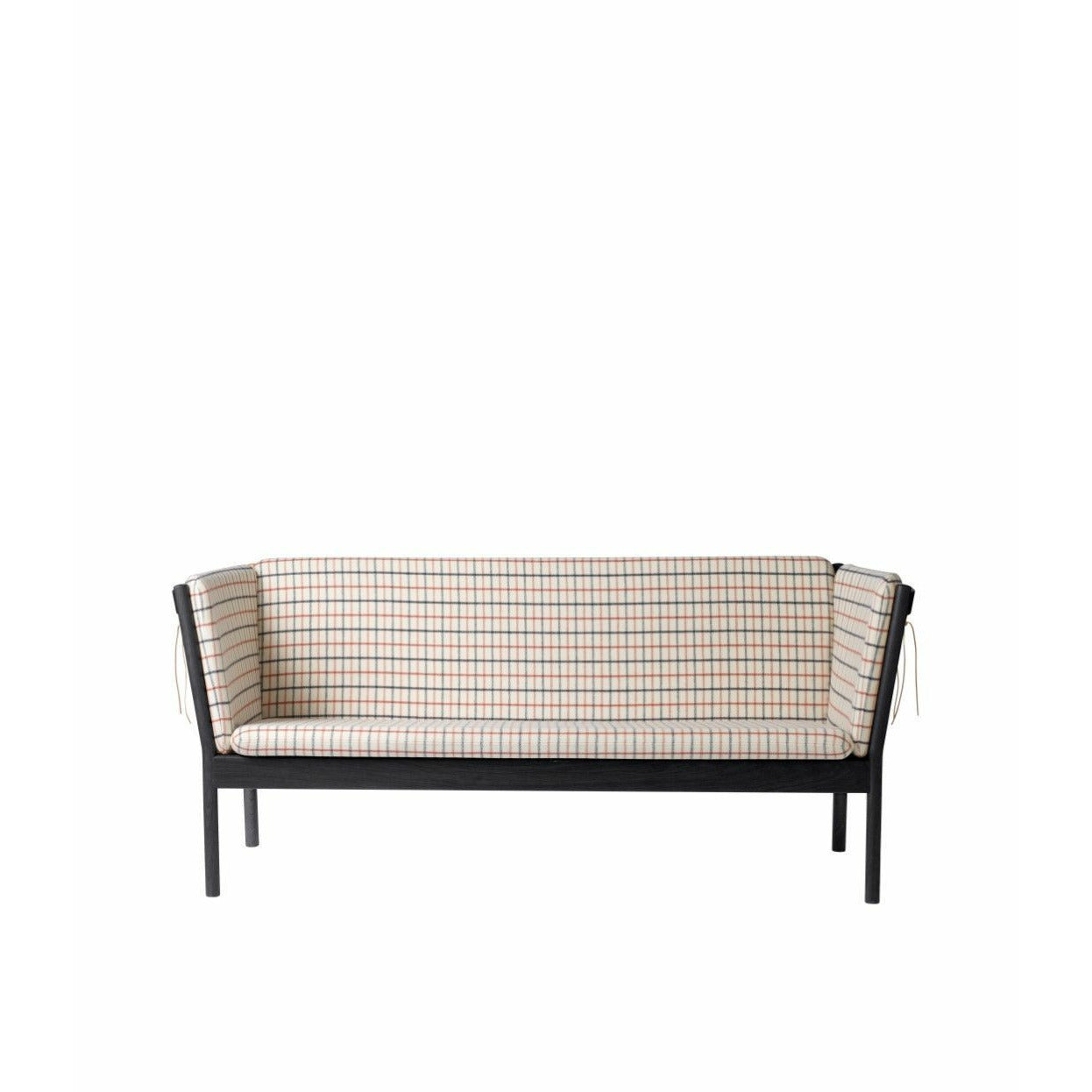 FDB Møbler J149 Sofa de trois places, noir / rouge à carreaux